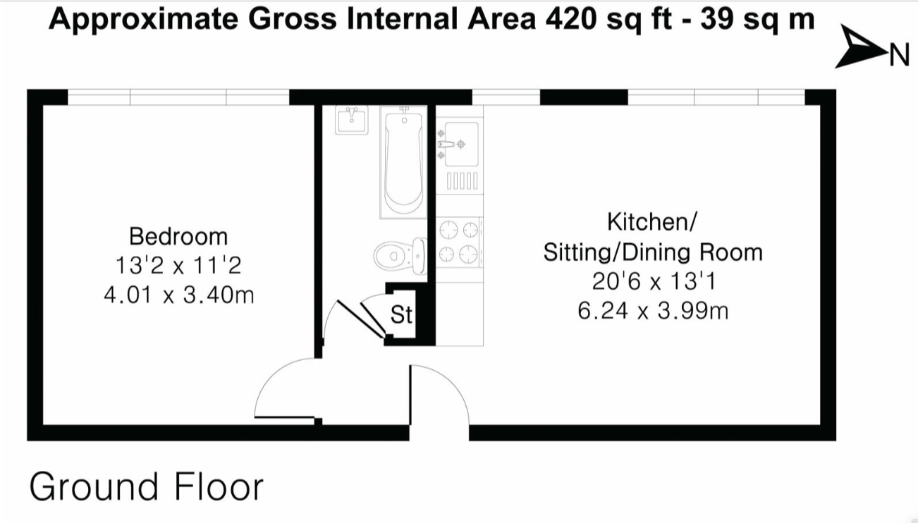 Sandhurst Court,Flat 2, Acre Lane, London floorplan