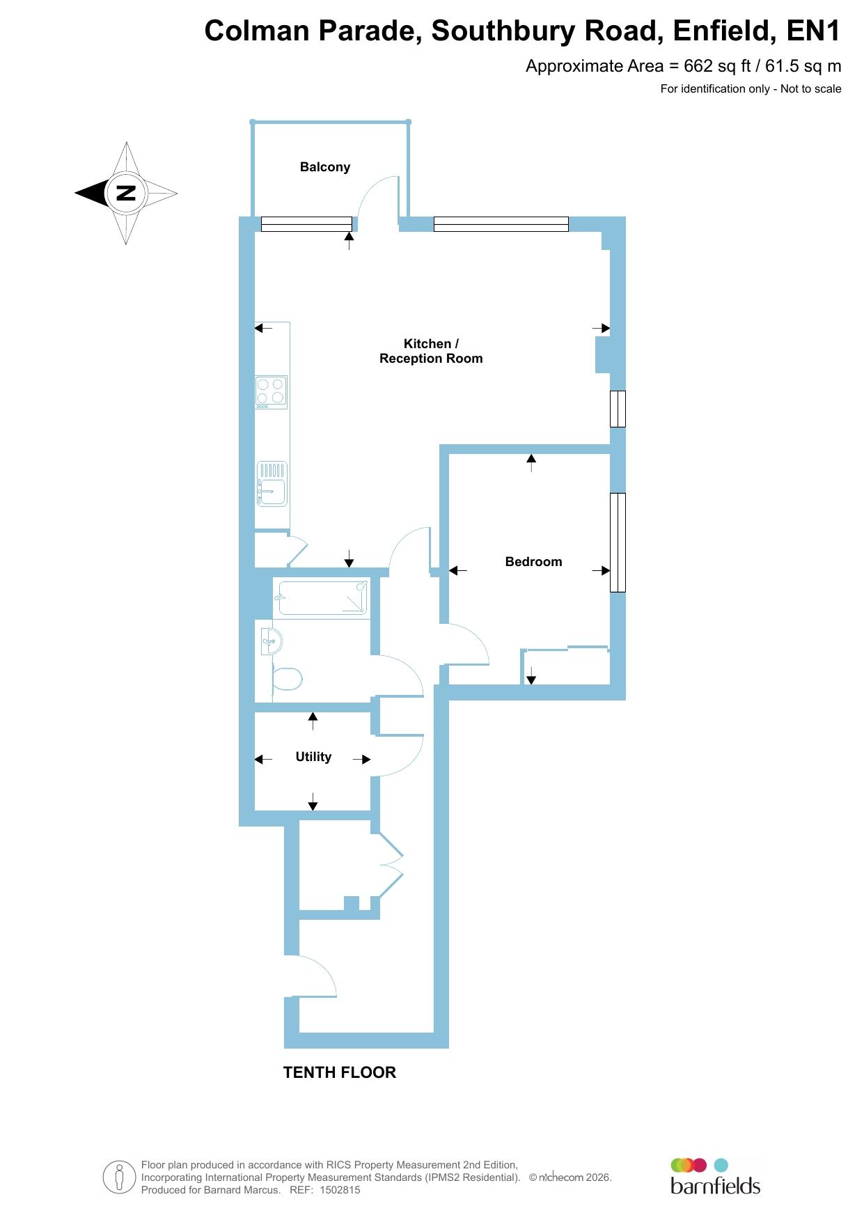 Flat 77, Pinnacle House, 6a, Colman Parade, Enfield floorplan