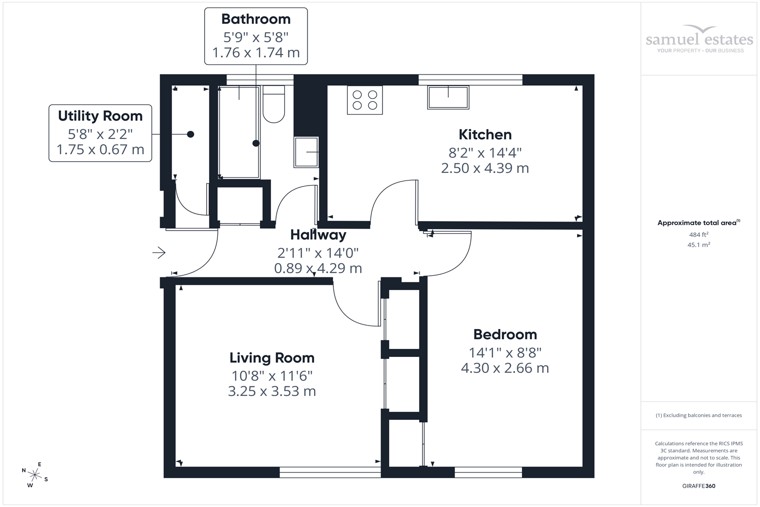 1, Flat 23, Elmfield Road, London floorplan