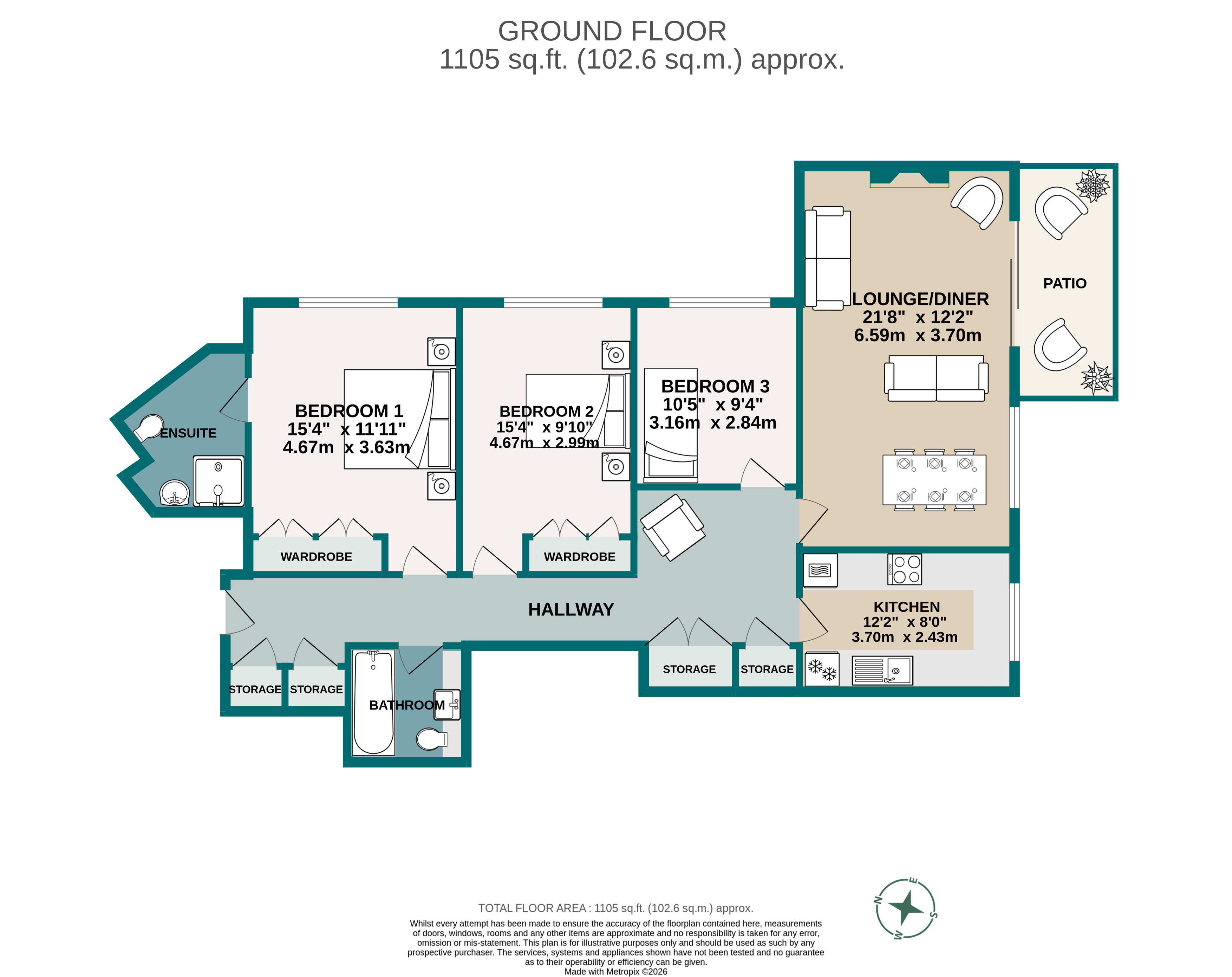 2 Branksome Court, 5, Western Road, Poole floorplan