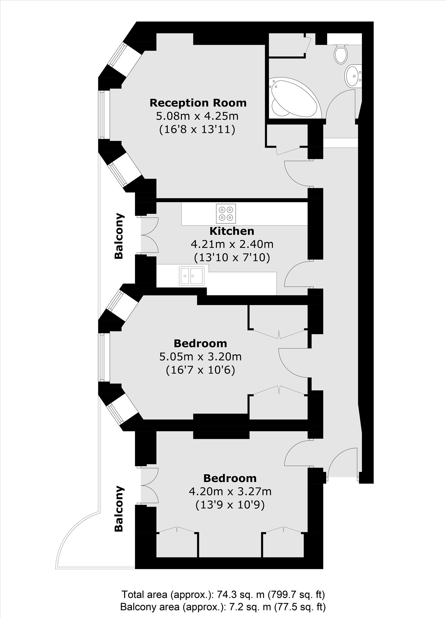 Flat 12, Langham Mansions, Earl's Court Square, London floorplan