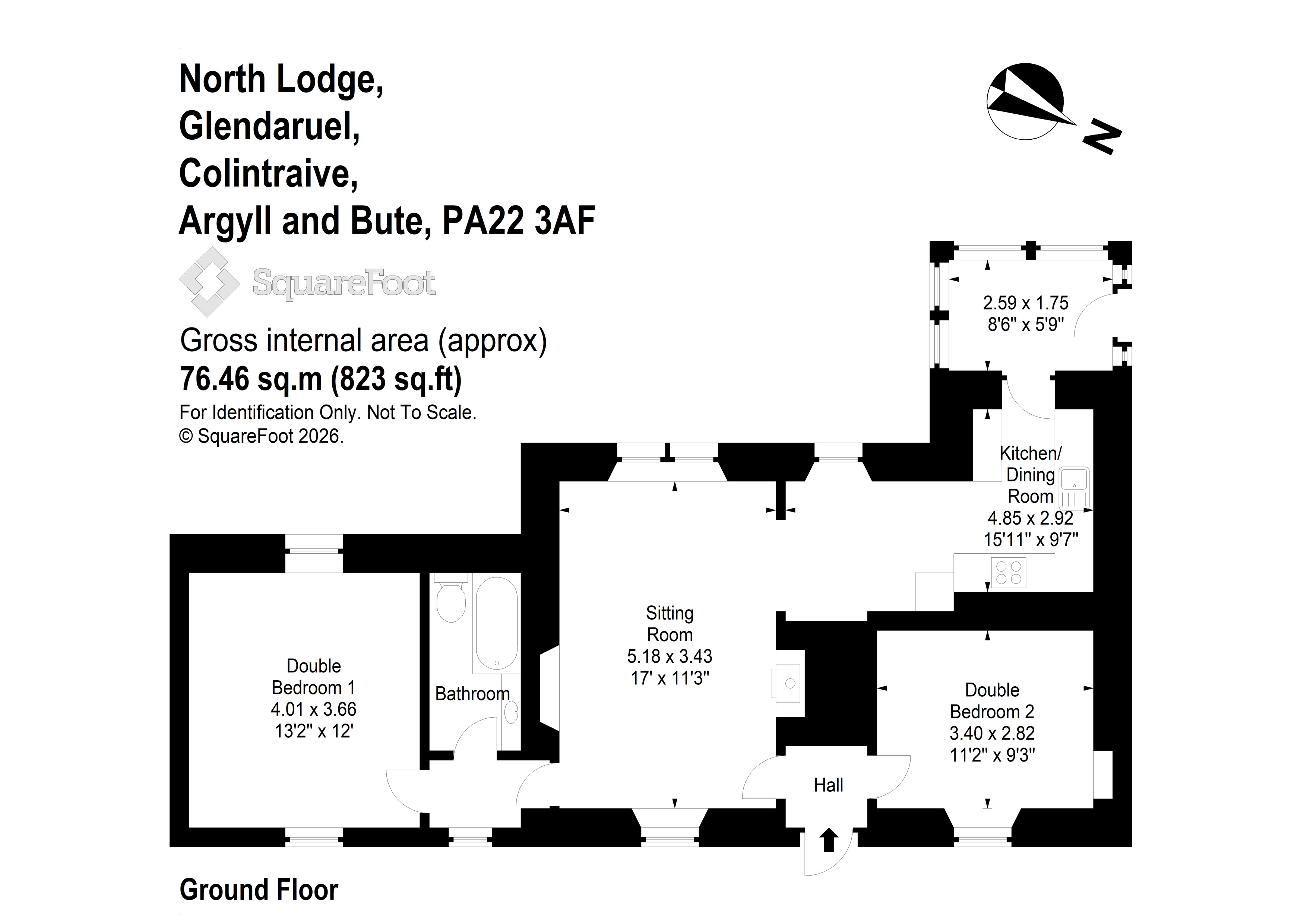 North Lodge, Colintraive floorplan