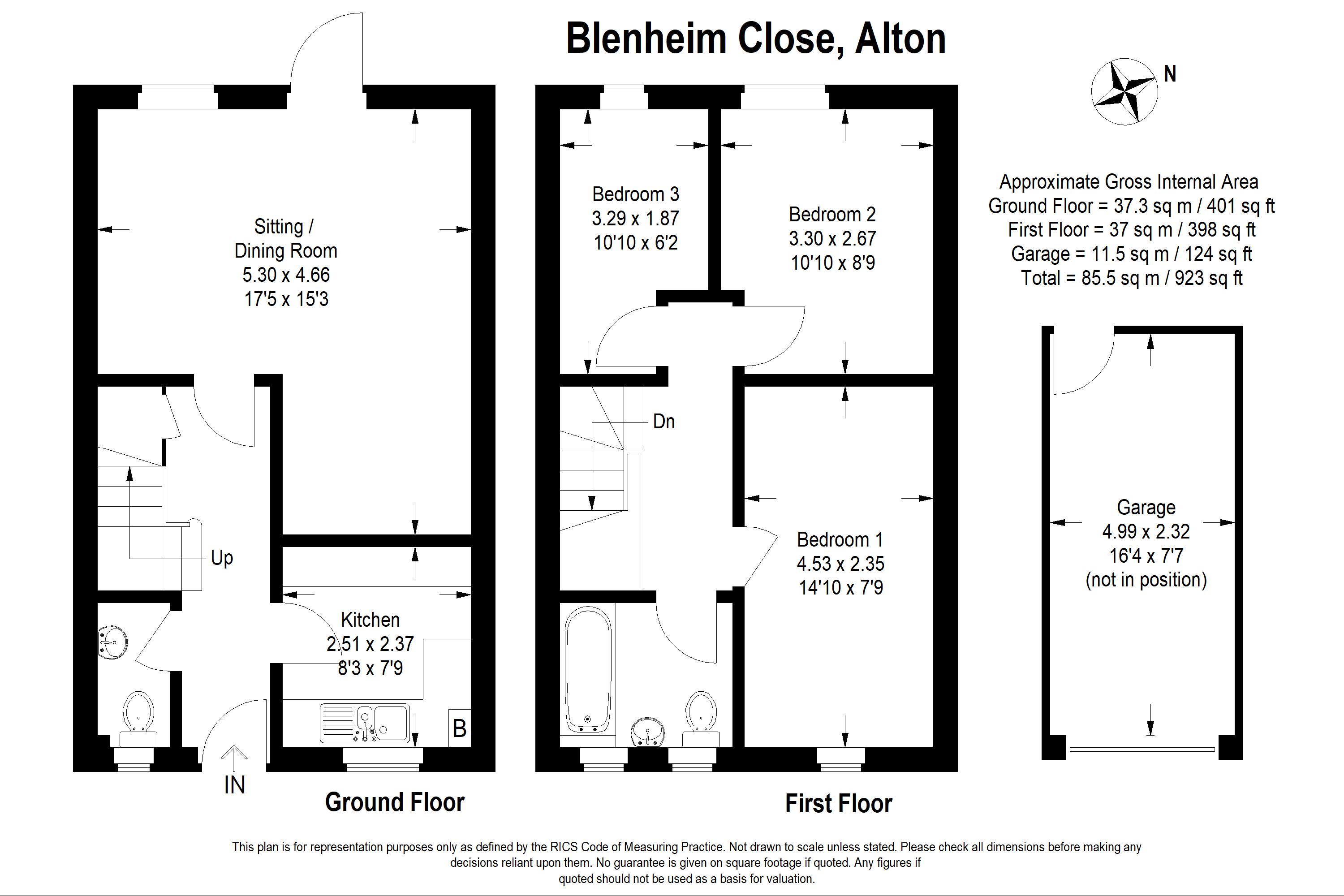 3 Bedrooms Terraced house for sale in Blenheim Close, Alton Town Centre, Hampshire GU34