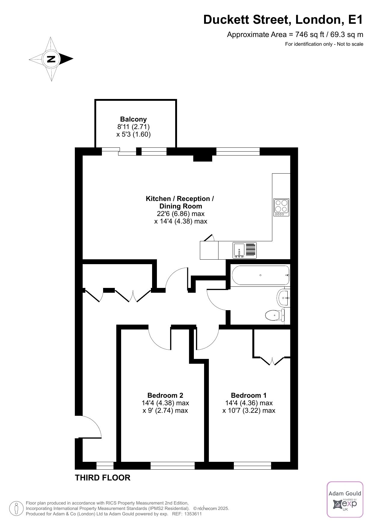 Hebrides Court, 147,Flat 10, Duckett Street, London floorplan