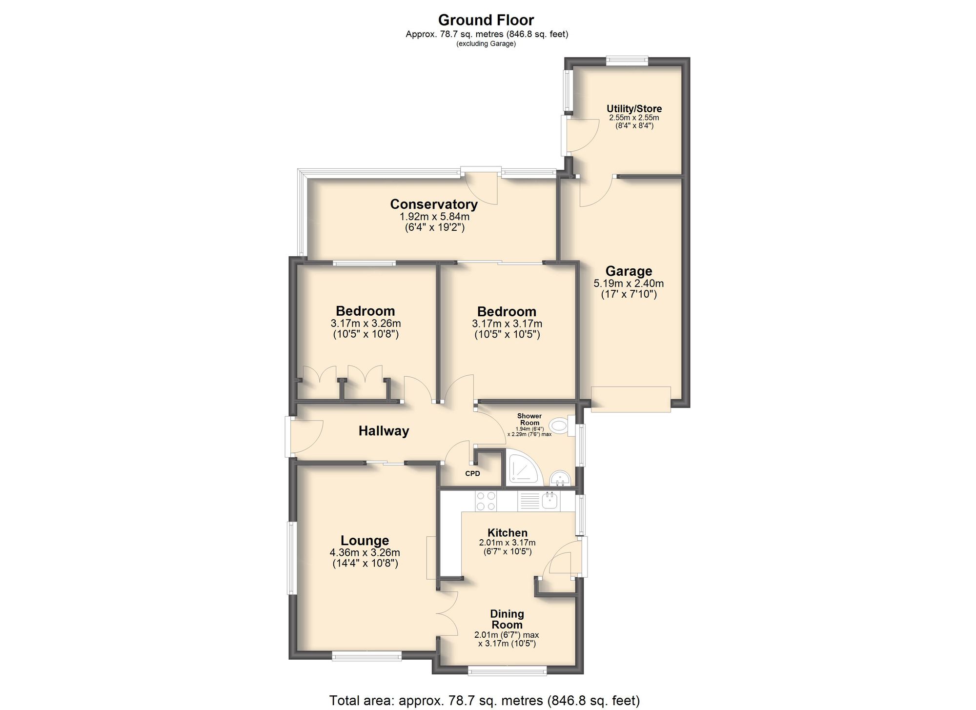 16 Winster Close, Chesterfield floorplan
