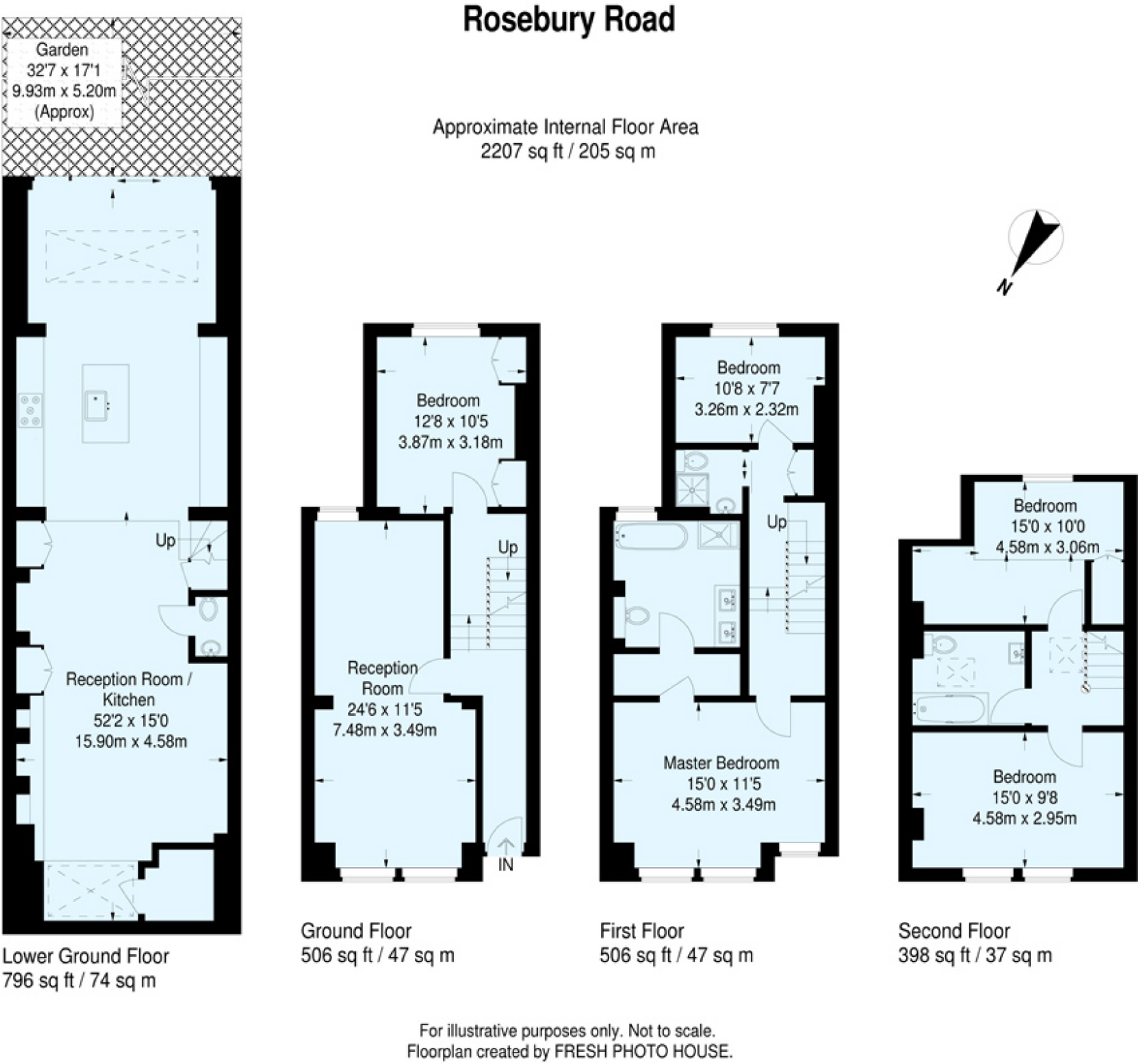 5 Bedrooms Terraced house to rent in Rosebury Road, Fulham, London SW6