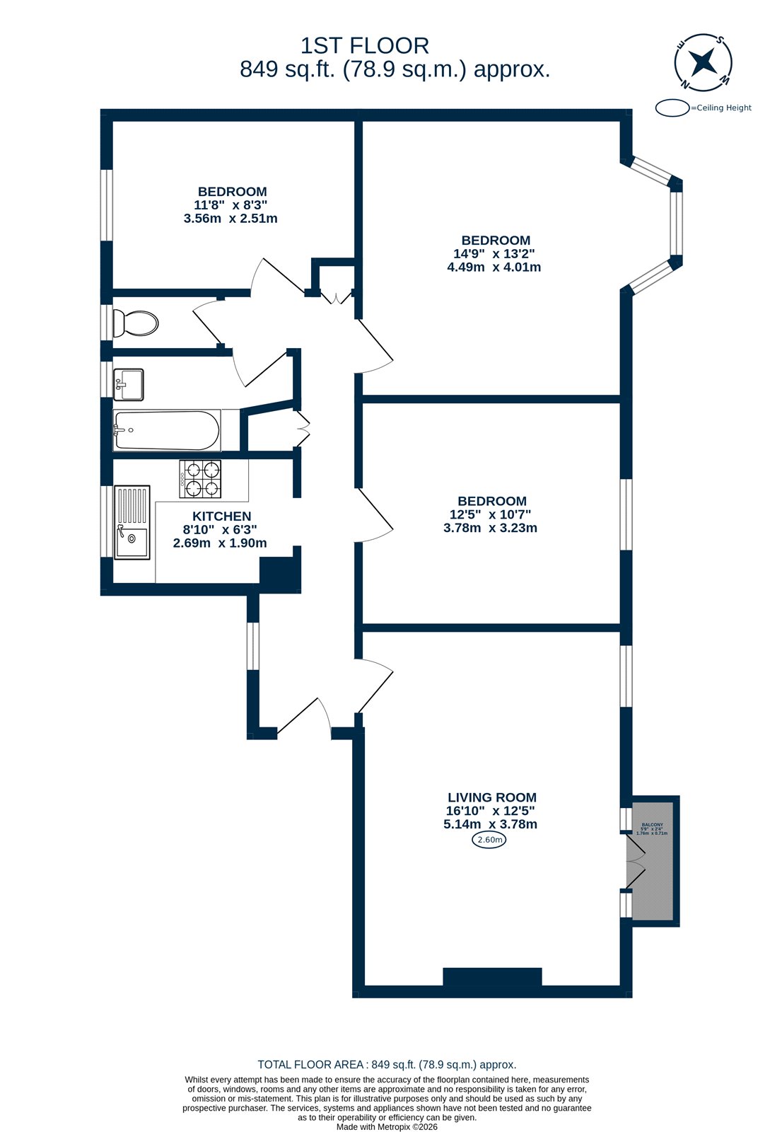Flat 5, Warwick Lodge,, Shoot Up Hill, London floorplan