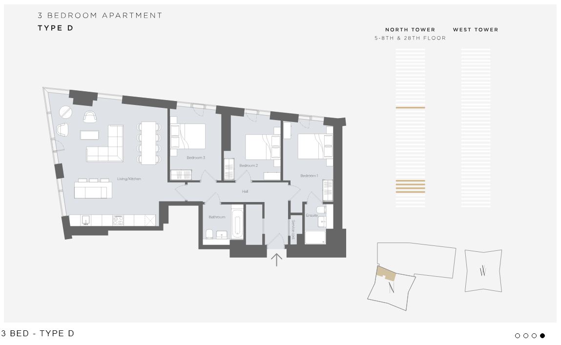 The Residences  North Tower, 9 Owen Street M15 4UH, Manchester floorplan