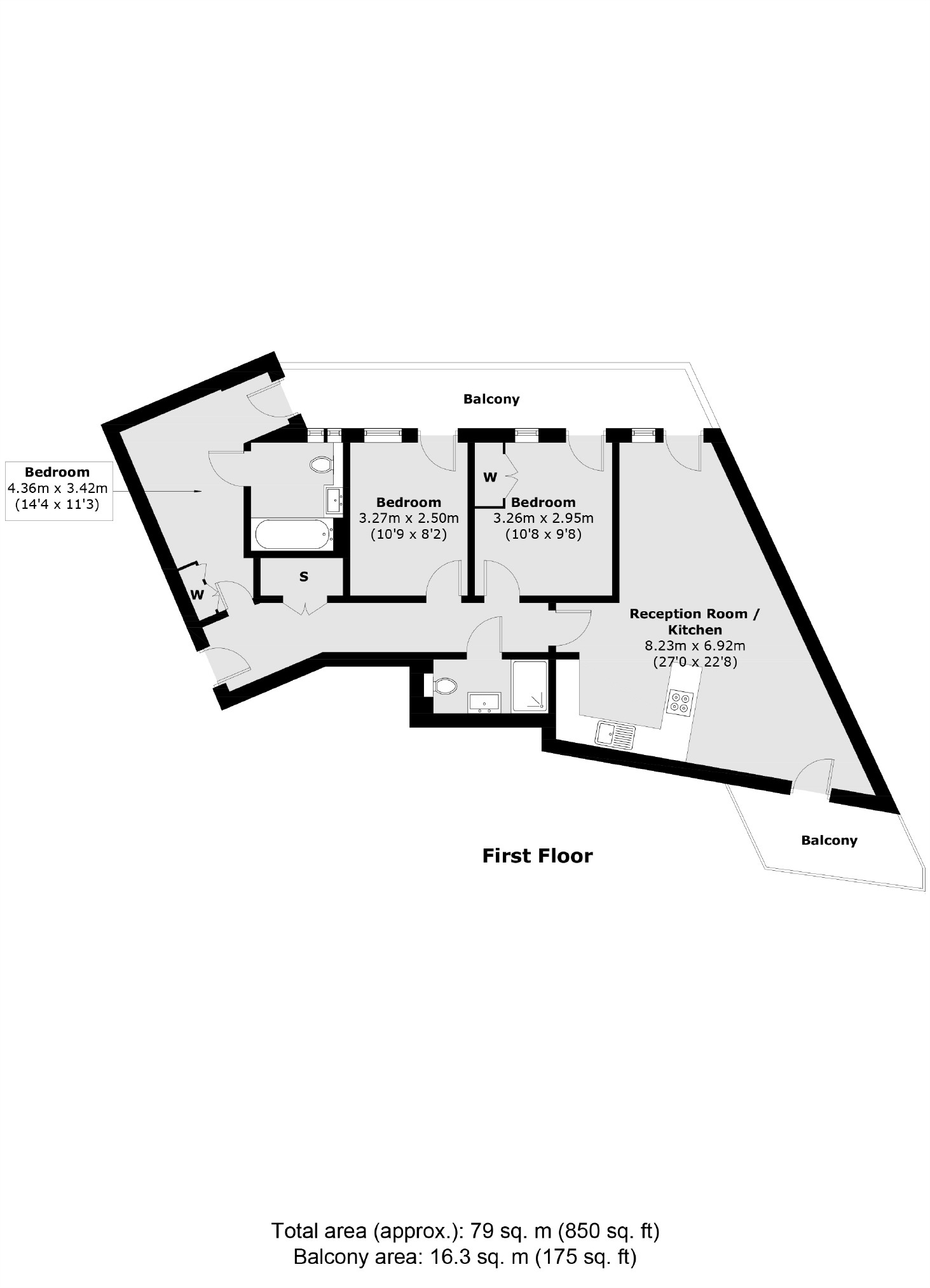 Flat 7, Slate House, 11, Keymer Place, London floorplan