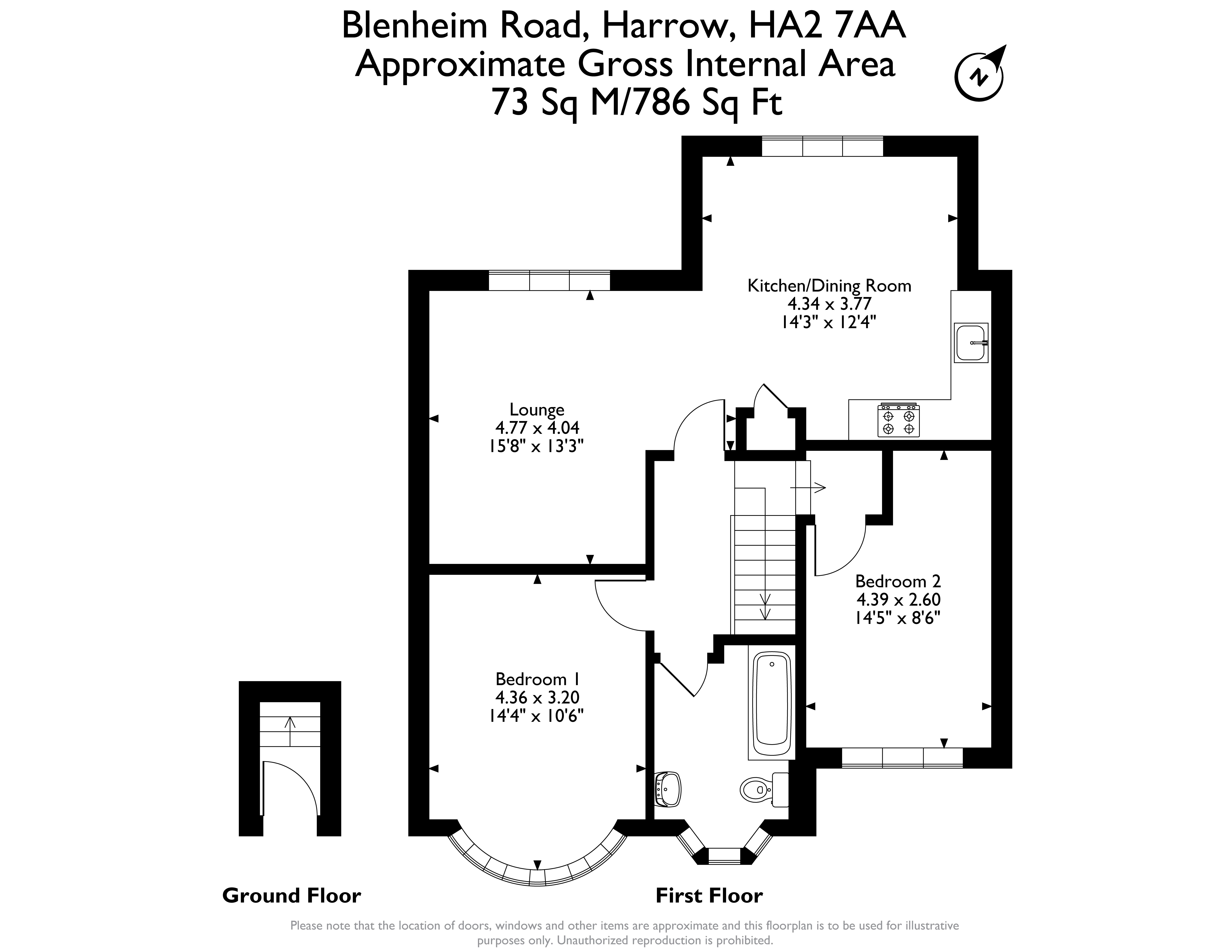 Flat 2, 121 Blenheim Road, Harrow floorplan