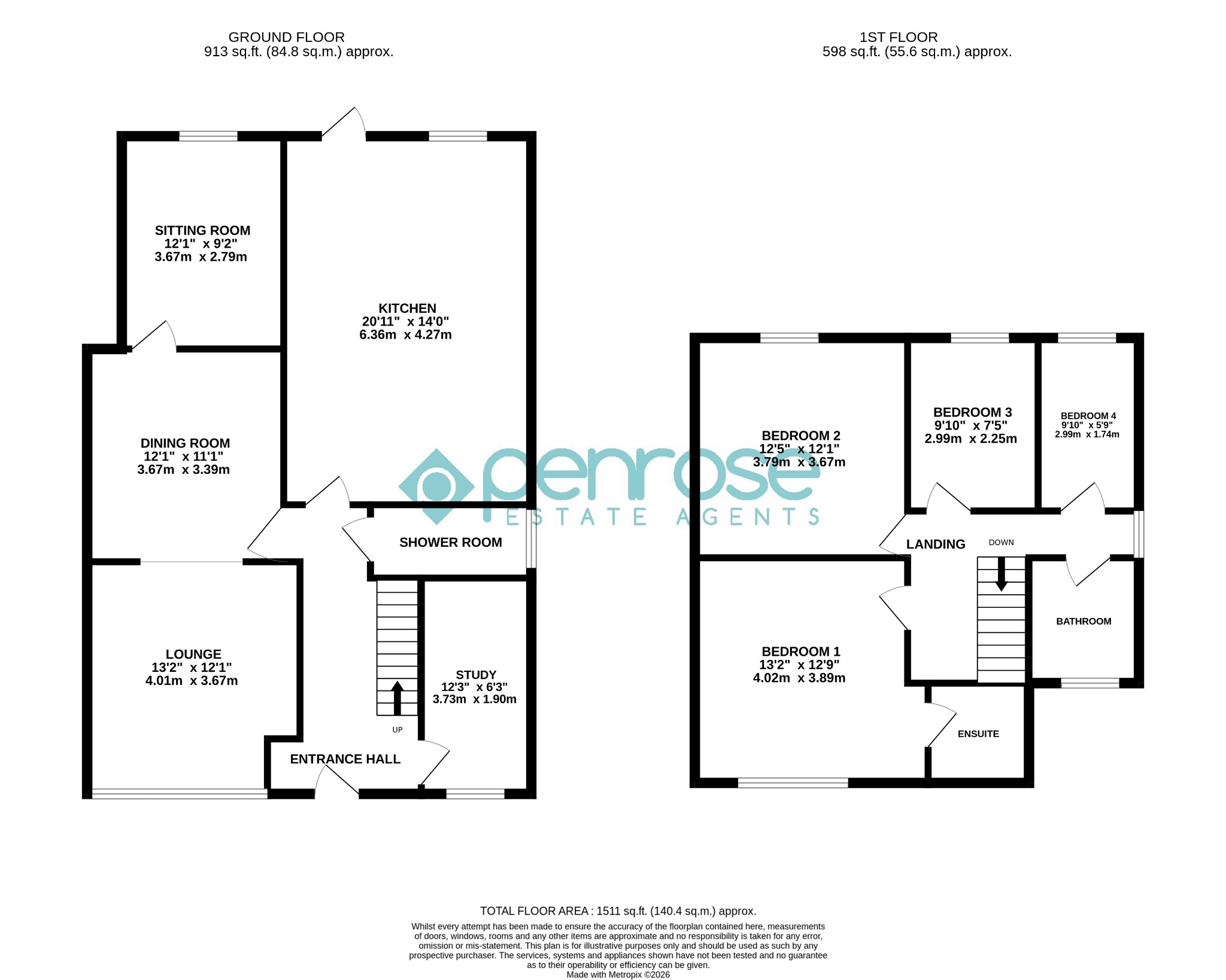 15, Felstead Close, Luton floorplan