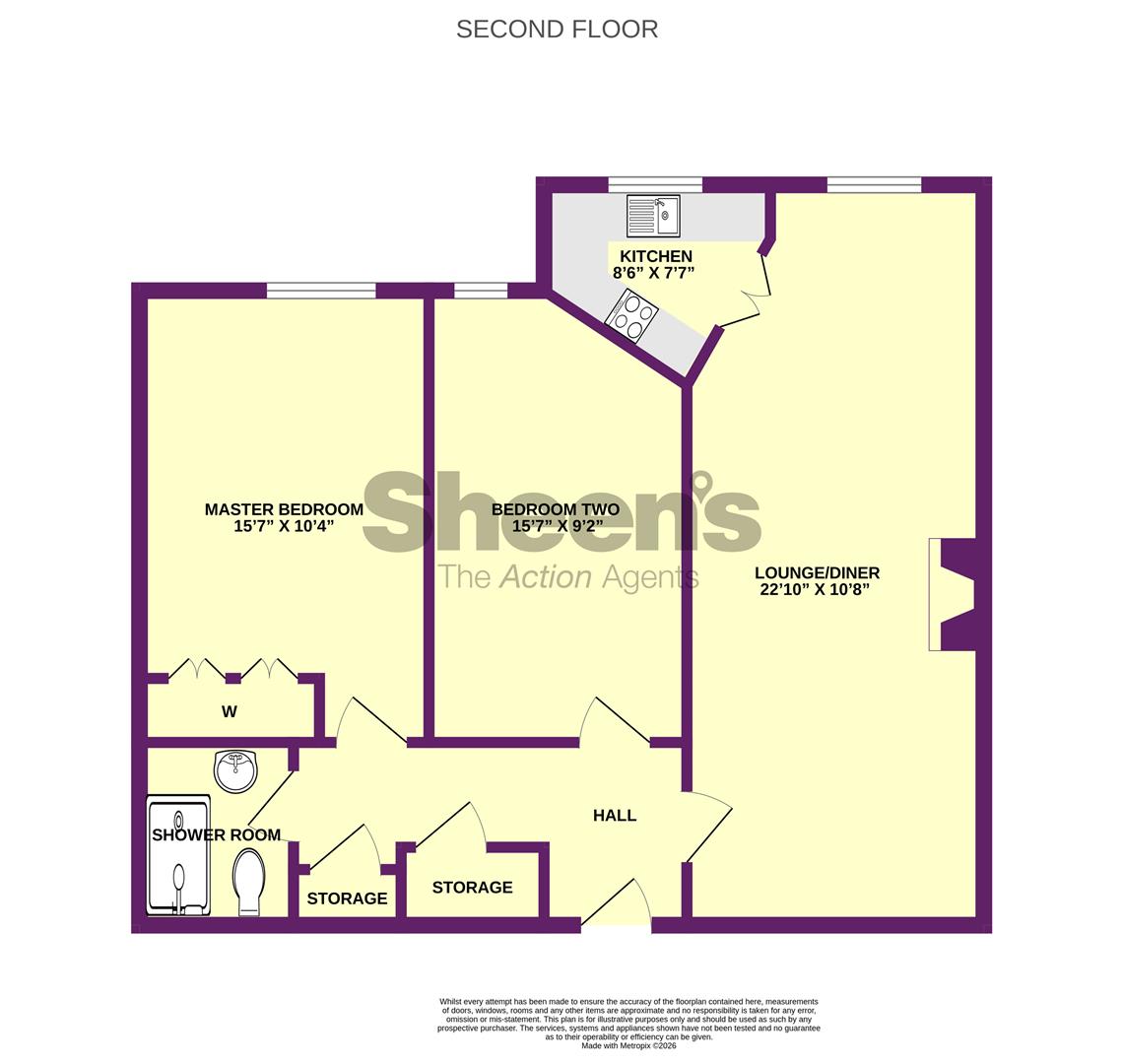 Flat 31, Hammond Court, Connaught Avenue, Frinton-on-Sea floorplan