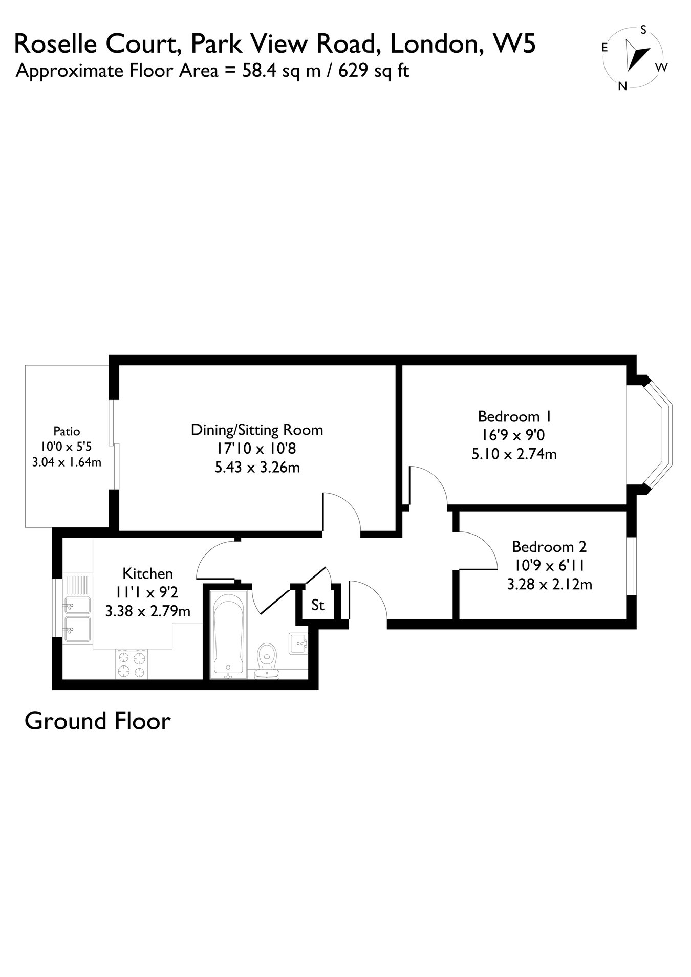 Roselle Court, Park View Road, Ealing floorplan