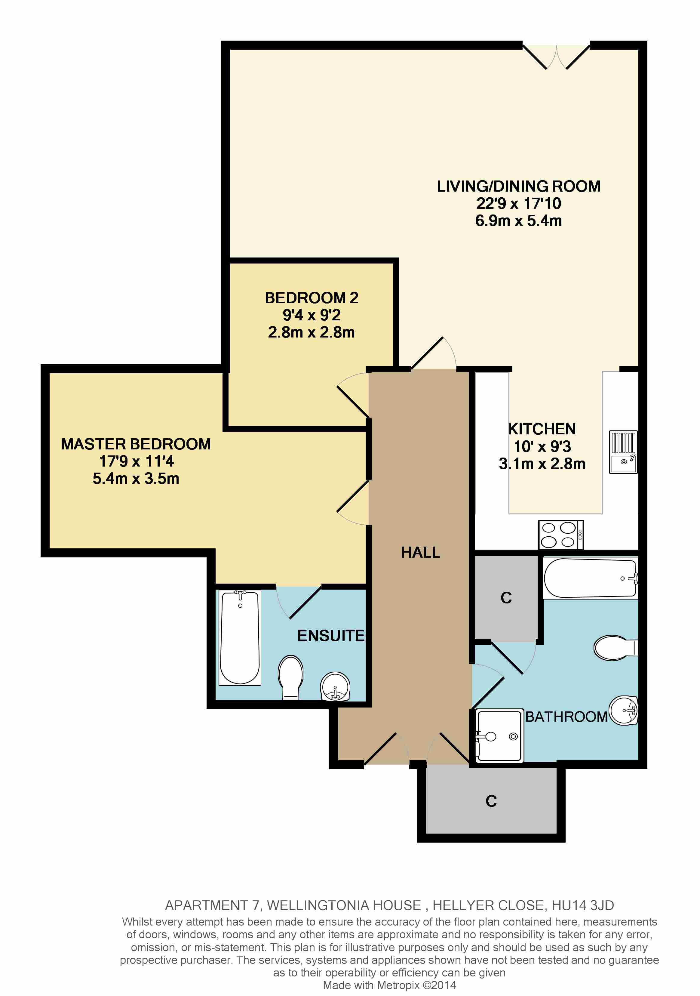 2 Bedrooms Flat for sale in Hellyer Close, North Ferriby HU14