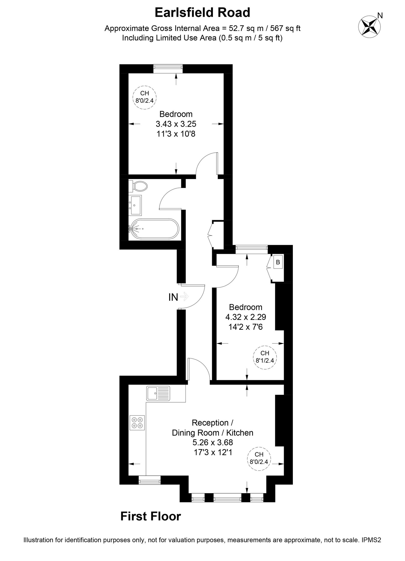 128,Flat C, Earlsfield Road, London floorplan