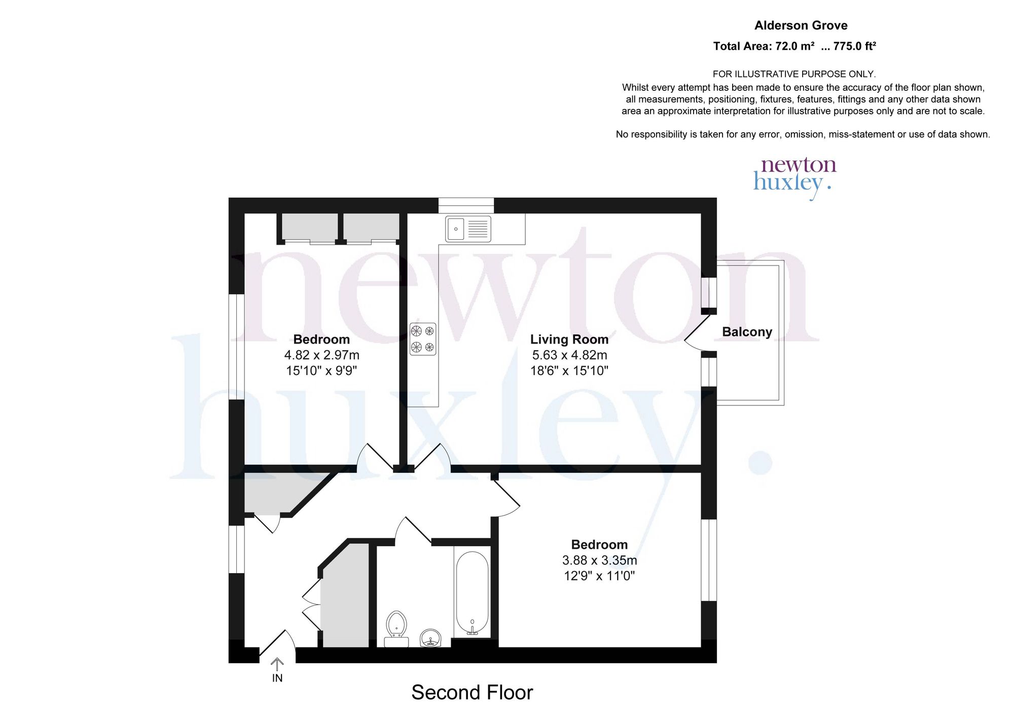 Flat 9, 2 Alderson Grove, Walton-On-Thames floorplan