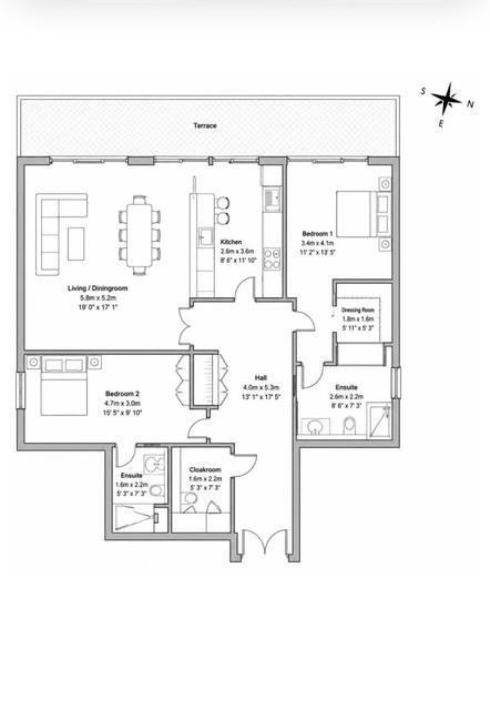 Flat 4, Knightwood Court 381, Cockfosters Road, Barnet floorplan
