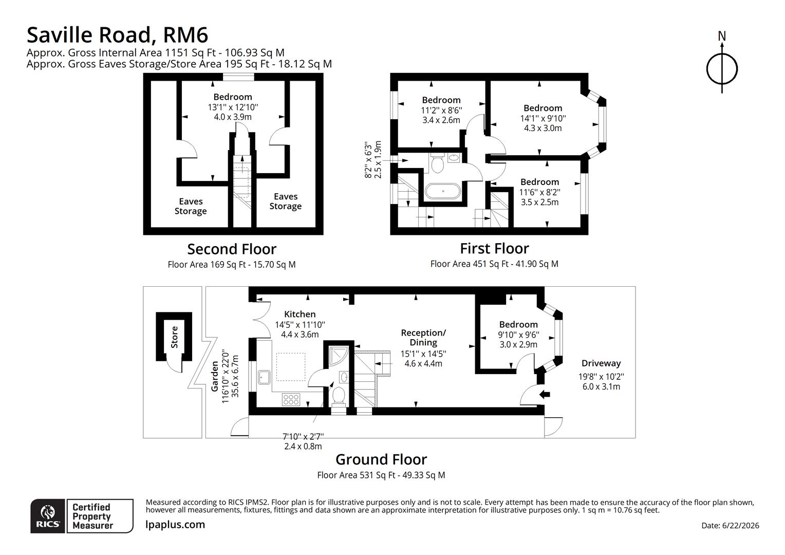 62, Saville Road, Romford floorplan