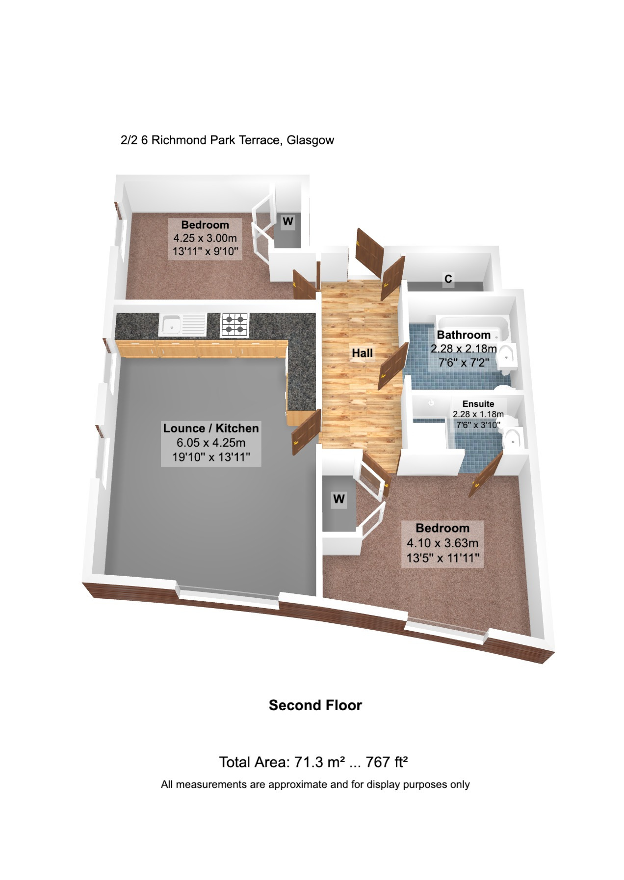 2/2 6 Richmond Park Terrace, Glasgow, City of Glasgow floorplan