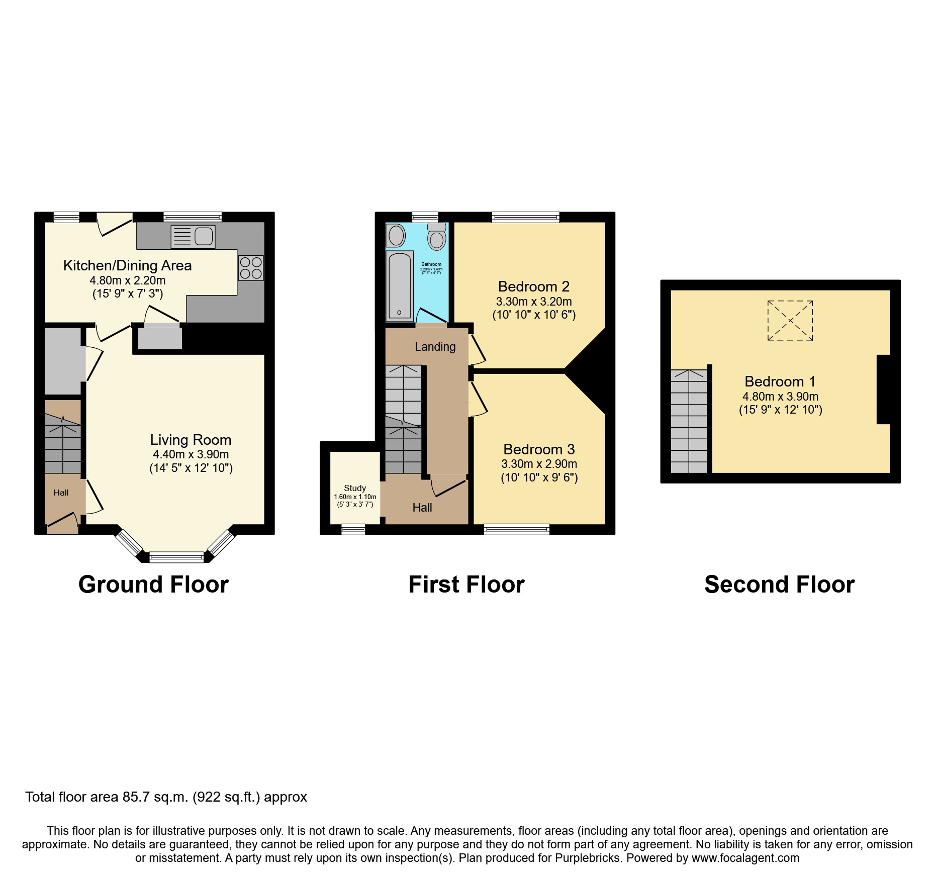 45, Oakwood Avenue, Wakefield floorplan
