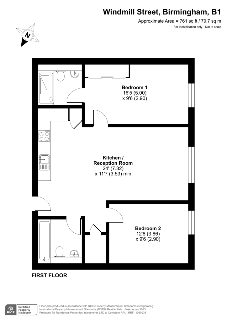 Apartment 101, The Axium, 40, Windmill Street, Birmingham floorplan