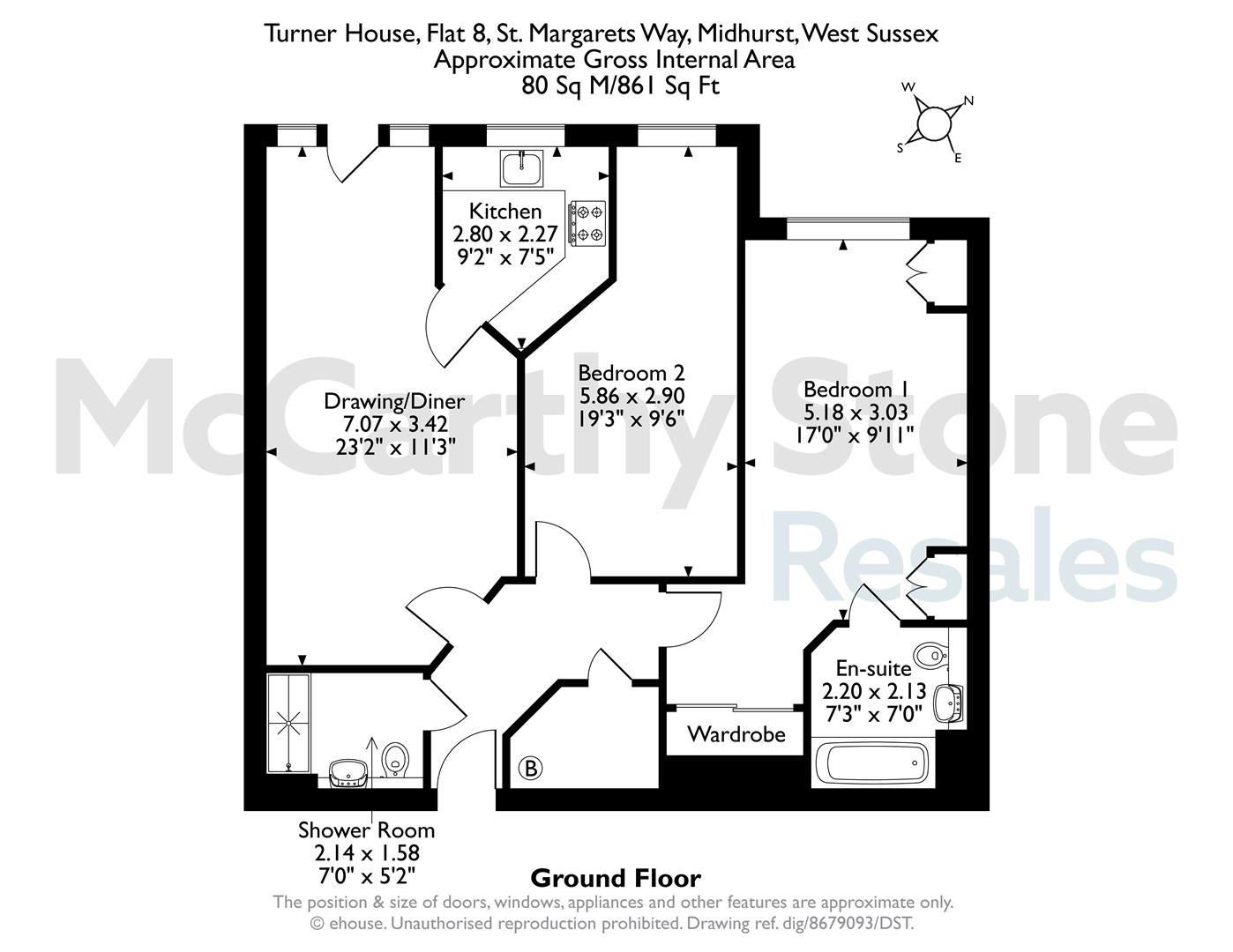 8 Turner House, St. Margarets Way, Midhurst floorplan
