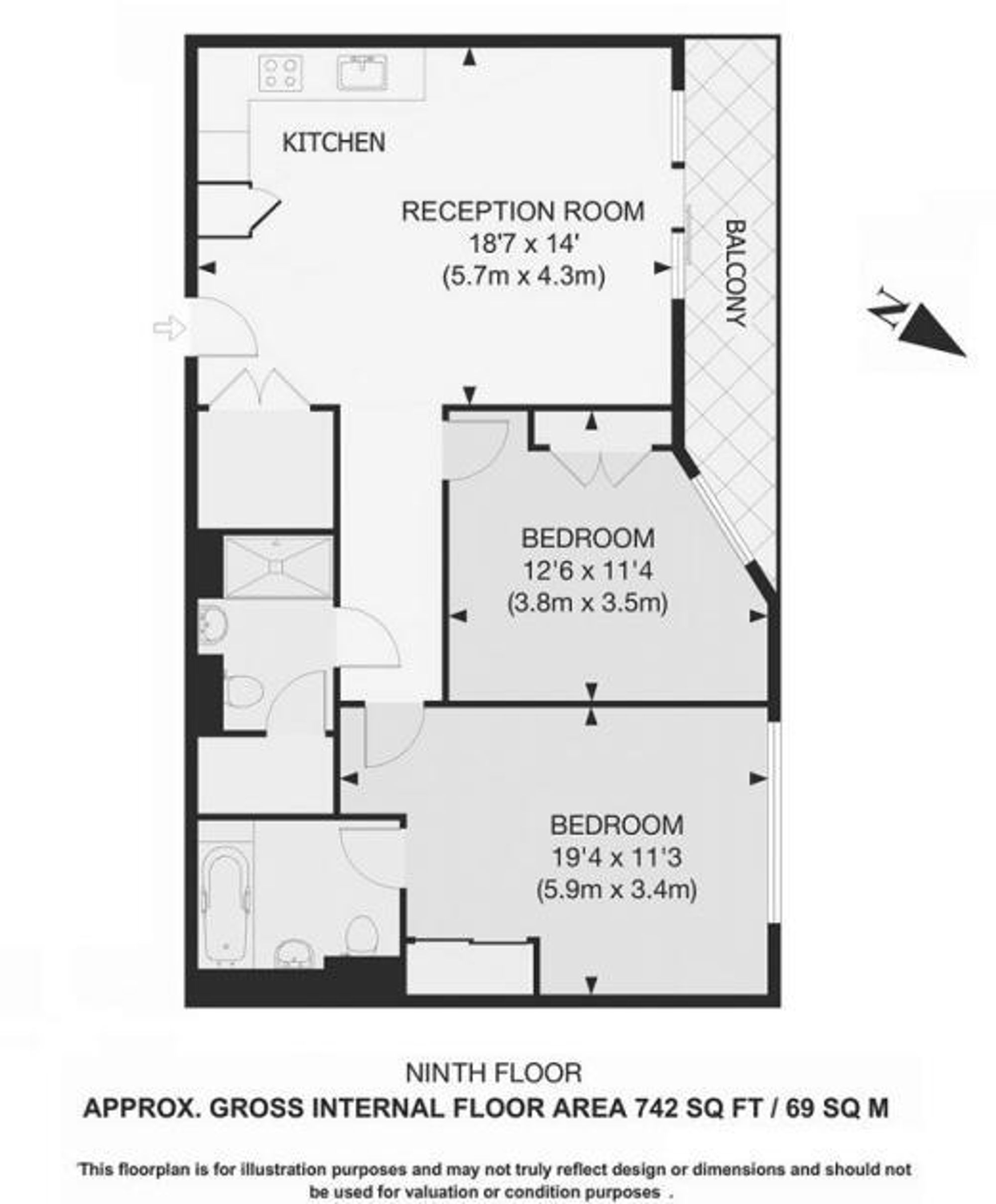69,, Sophora House, London floorplan
