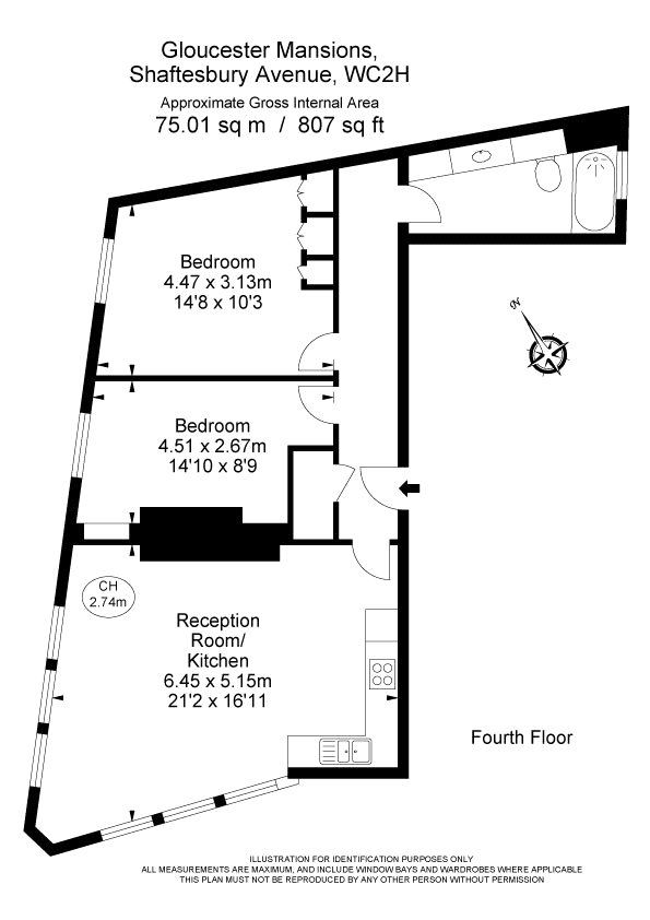 Apartment 9,, Gloucester Mansions, London floorplan