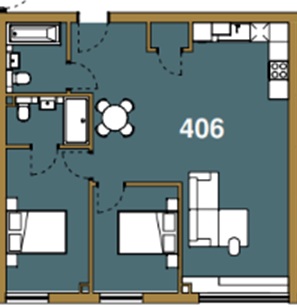 406 Guild House, Peterborough floorplan