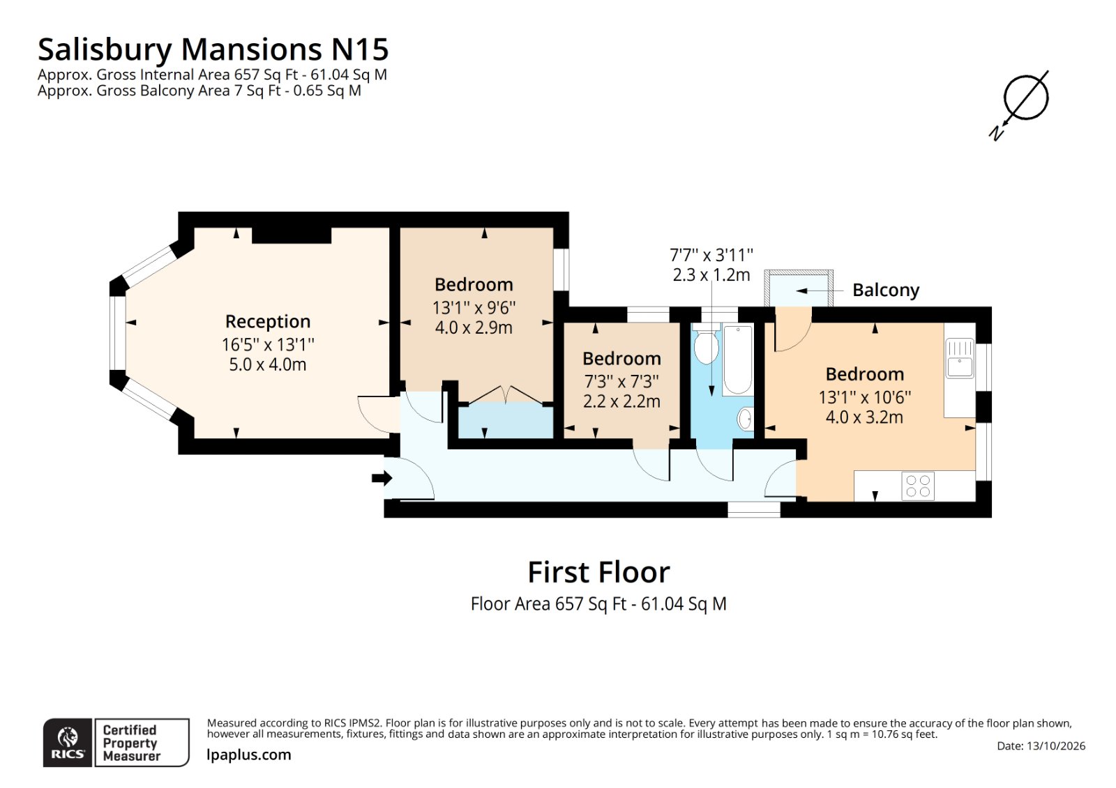 Flat 22, Salisbury Mansions,, St. Ann's Road, London floorplan