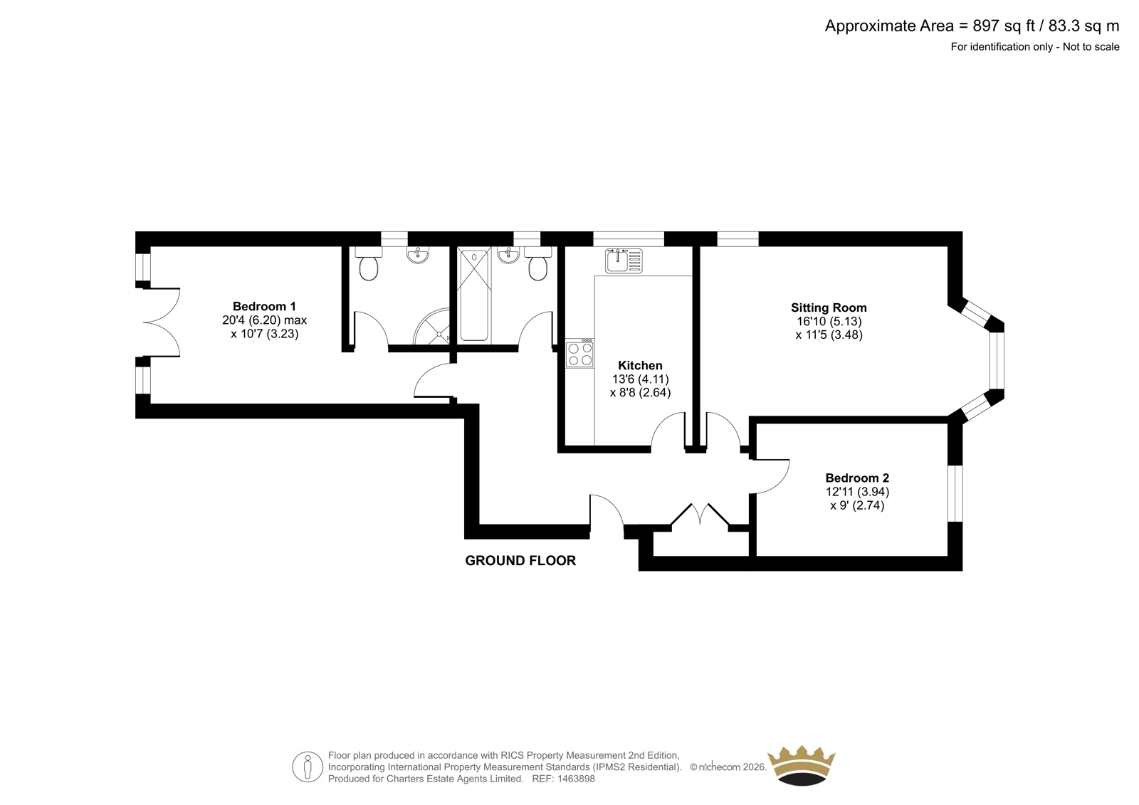Flat 3, 29, Gratwicke Road, Worthing floorplan