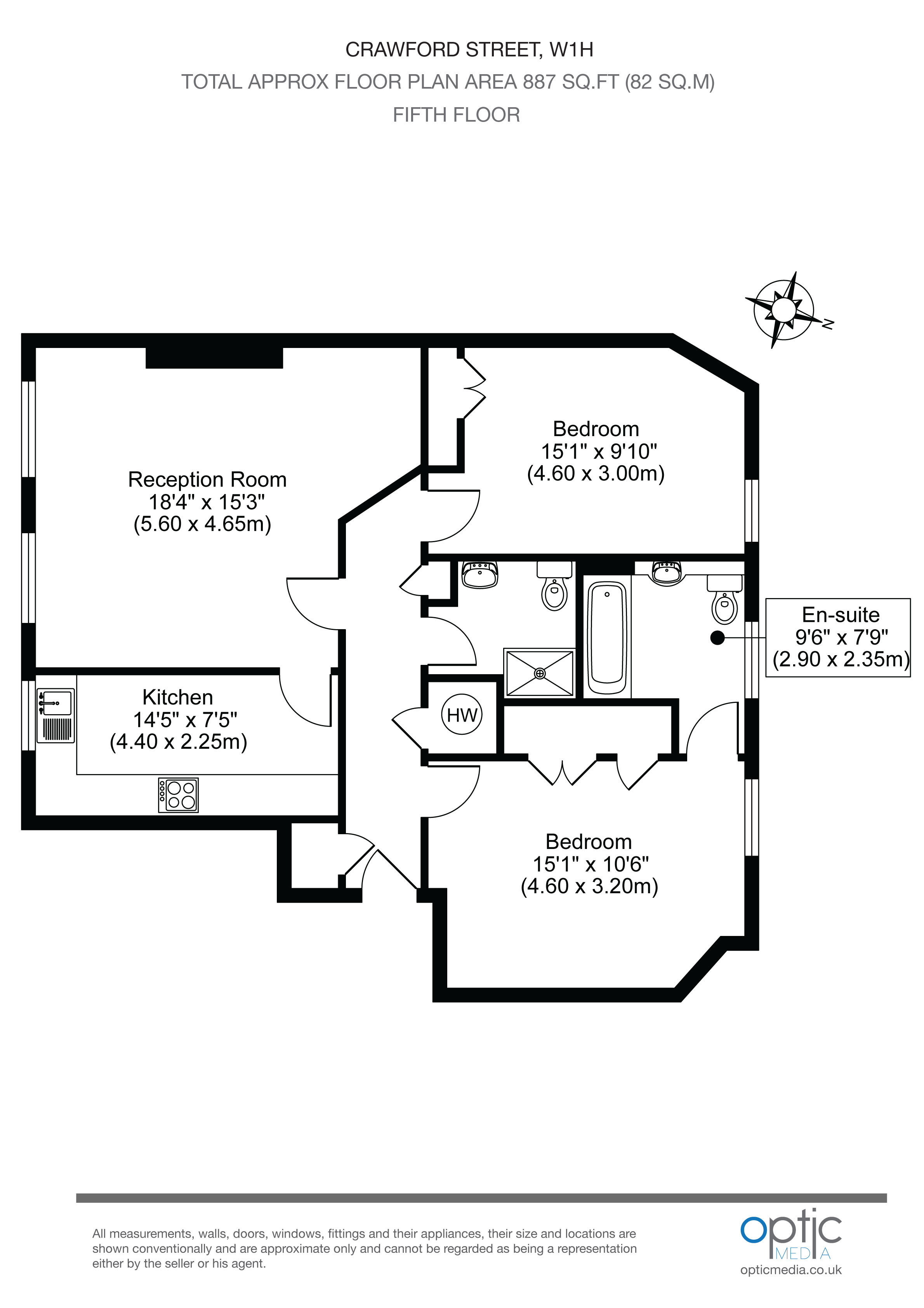 2 Bedrooms Flat to rent in Crawford Street, London W1H