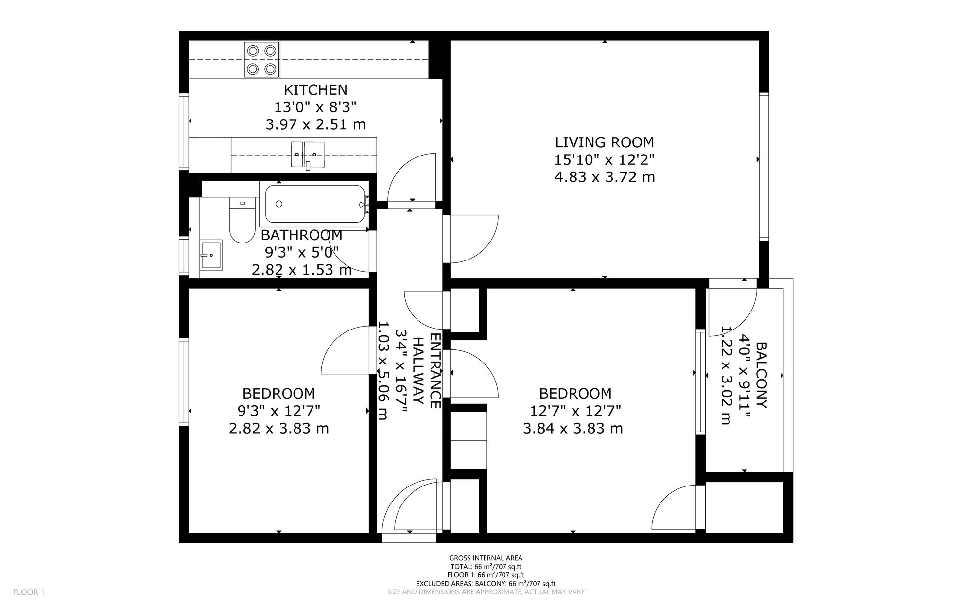 3/2 334 Tantallon Road, Glasgow floorplan