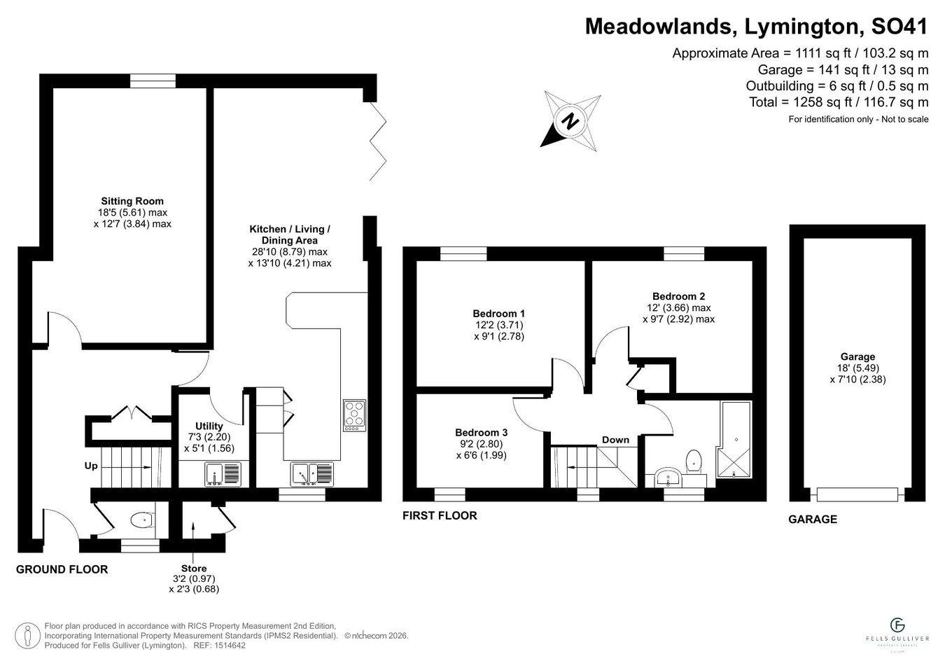 45, Meadowlands, Lymington floorplan
