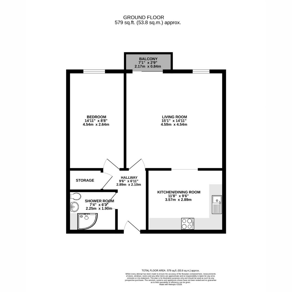 46, Victoria Mansions, Ashton-on-Ribble floorplan