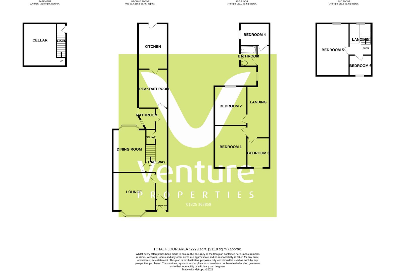 Stanhope Road South, Darlington DL3, 6 bedroom terraced house for sale