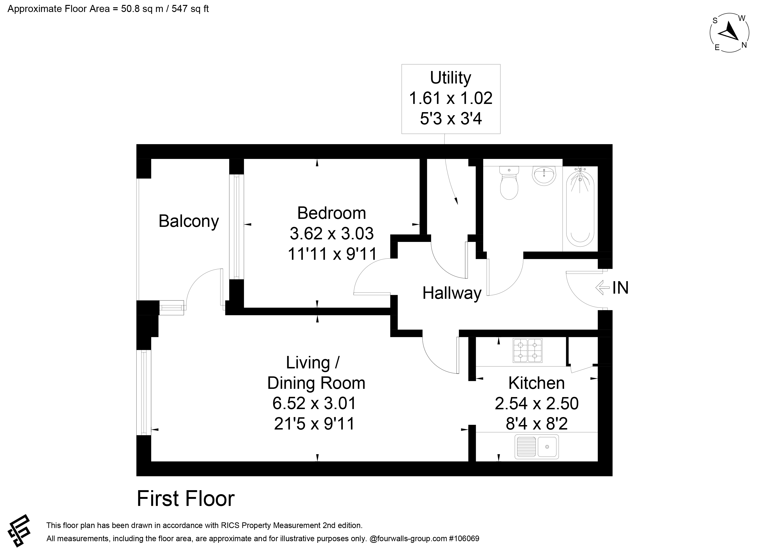 Flat 12 Highbrook House, 49 Quayle Crescent, Whetstone floorplan