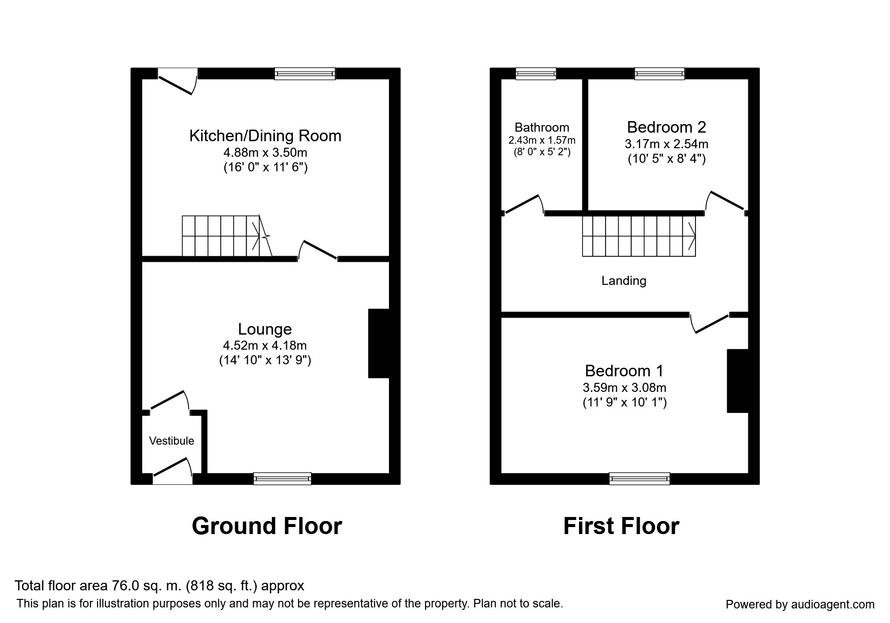 52, Post Street, Glossop floorplan