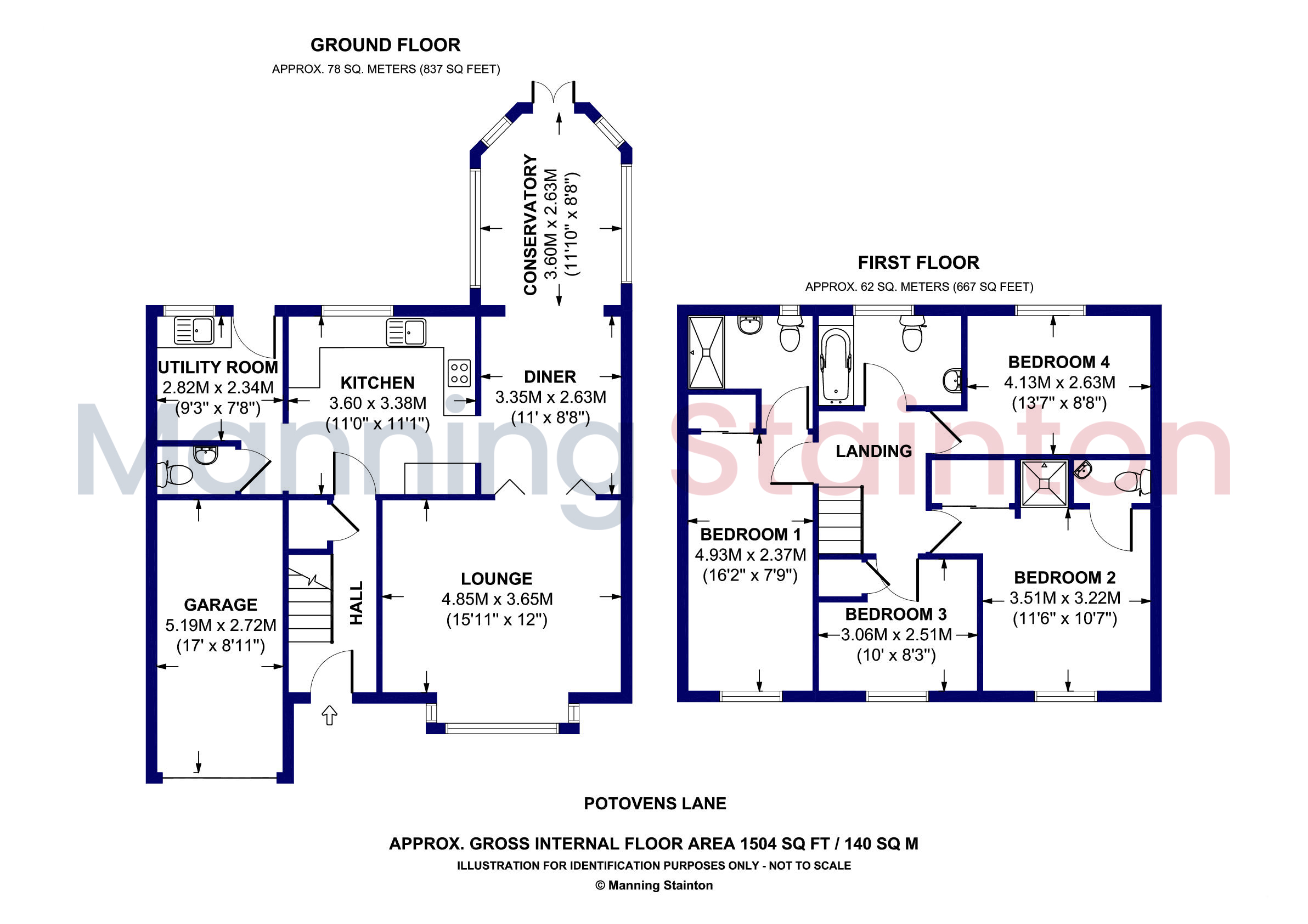 21, Potovens Lane, Wakefield floorplan