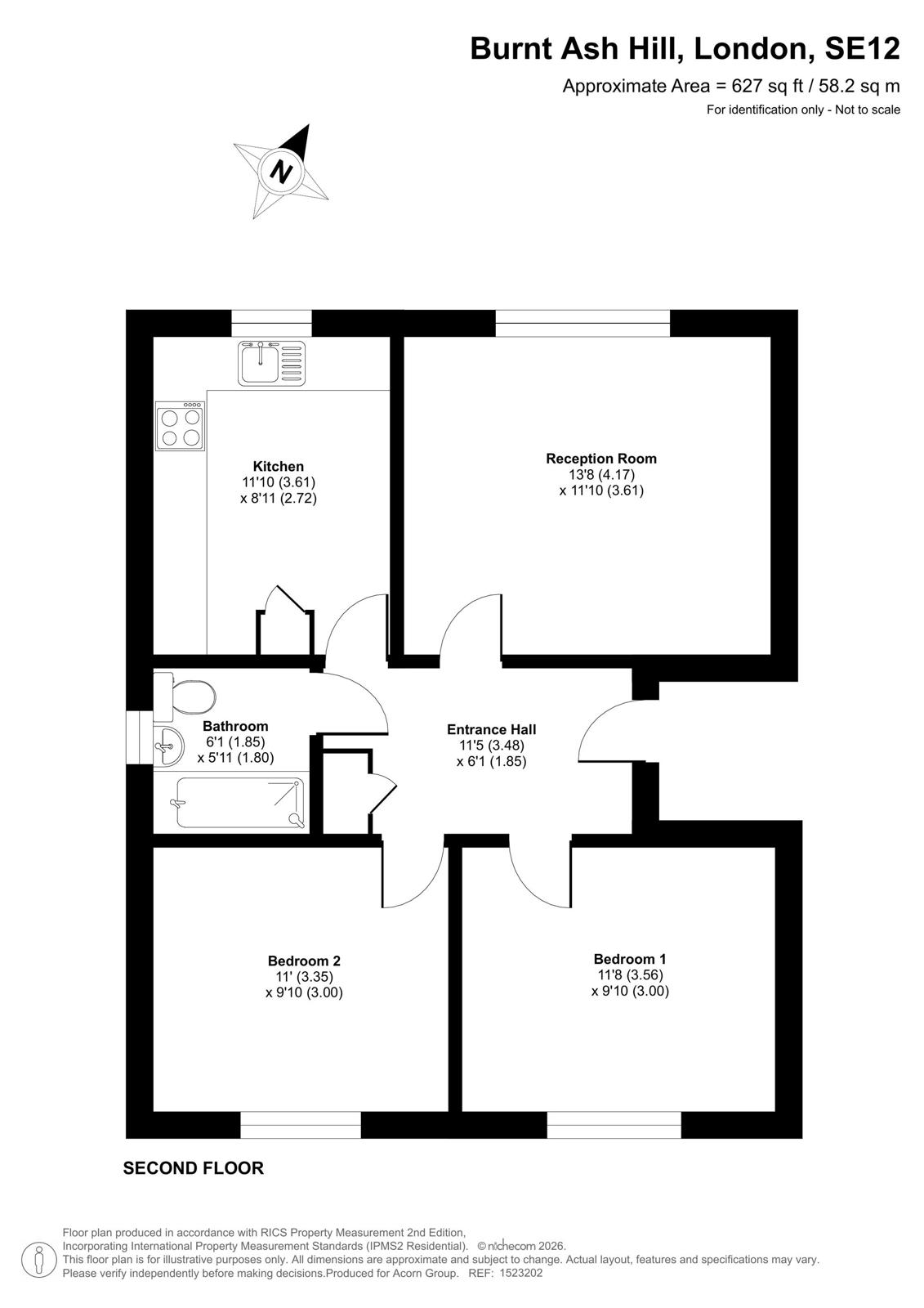 Flat 6, 84, Burnt Ash Hill, London floorplan