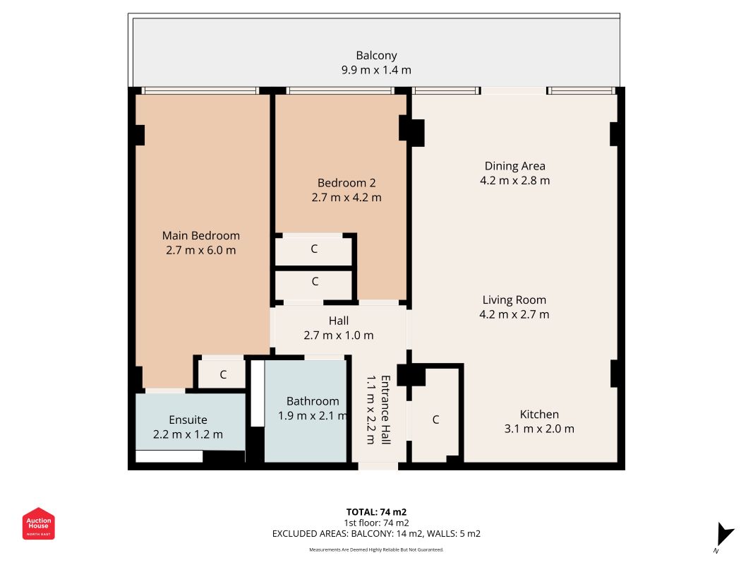 Flat 178, Echo Building, West Wear Street, Sunderland, Tyne and Wear SR1 1XH floorplan