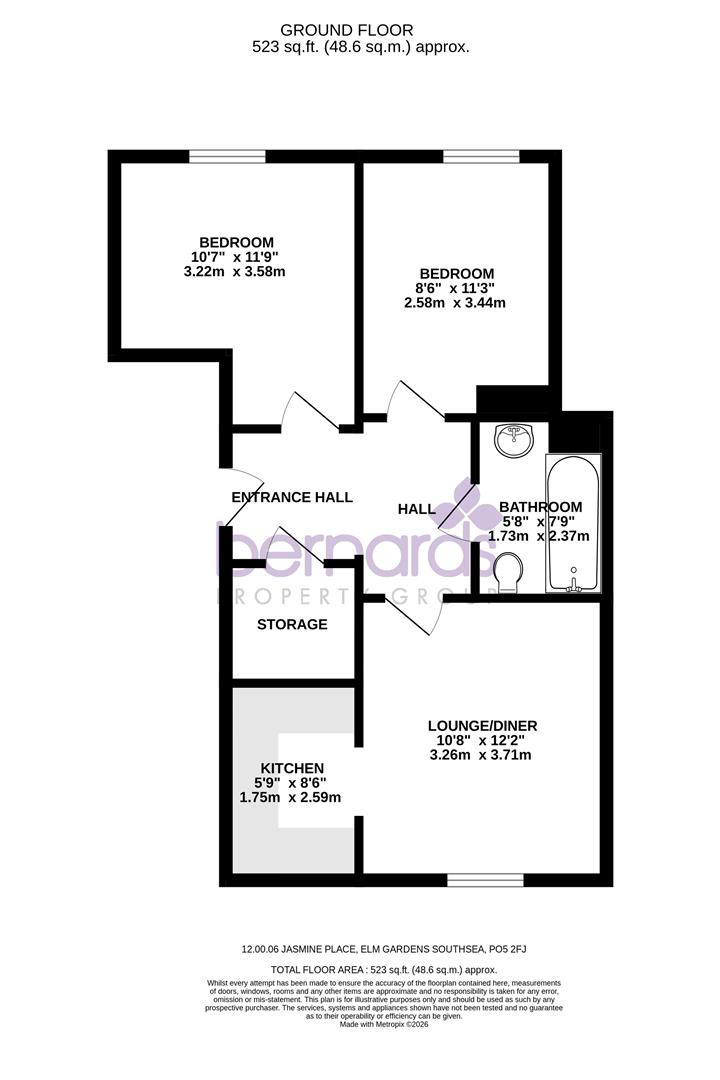 Apartment 6, Jasmine Place, Elm Gardens, Southsea floorplan