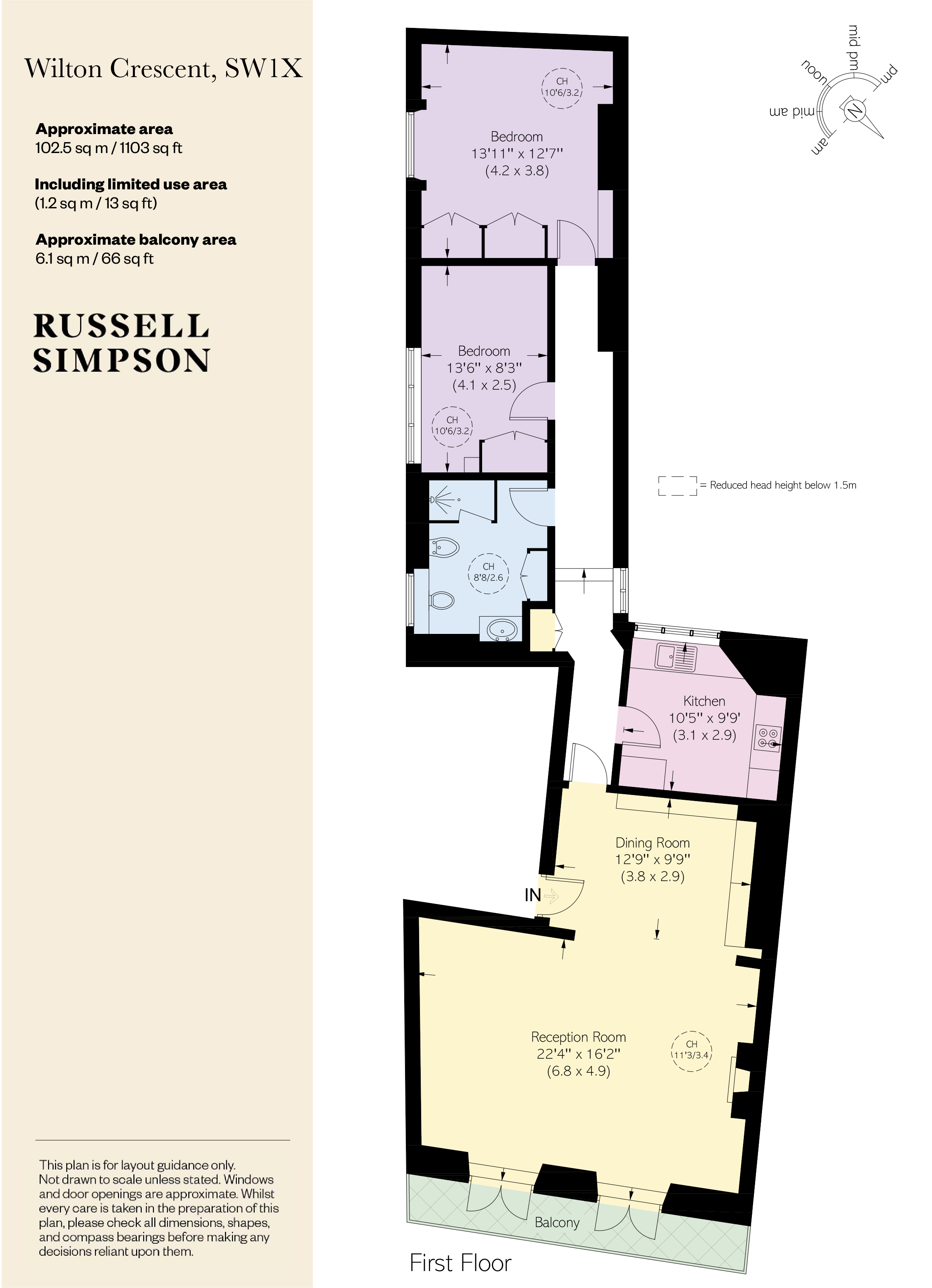 2, 1, Wilton Crescent, Knightsbridge floorplan