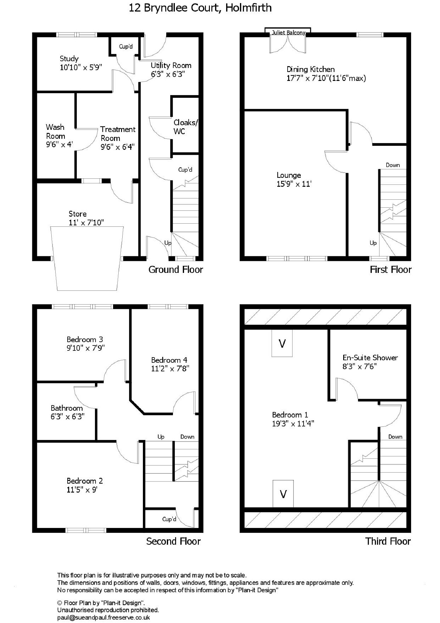 4 Bedrooms Town house for sale in Bryndlee Court, Holmfirth HD9