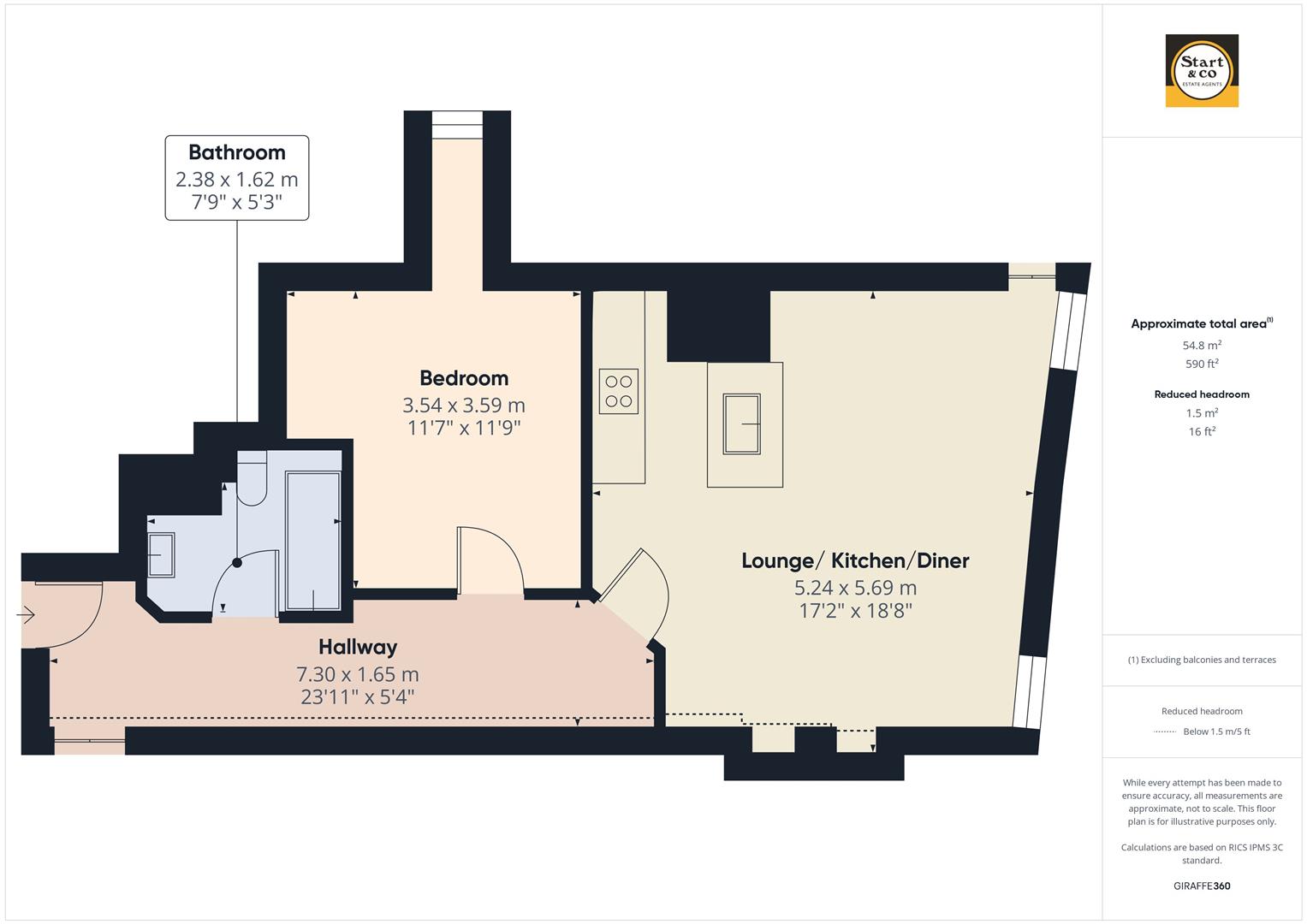Flat 7, 2-12, Market Place, St. Columb floorplan