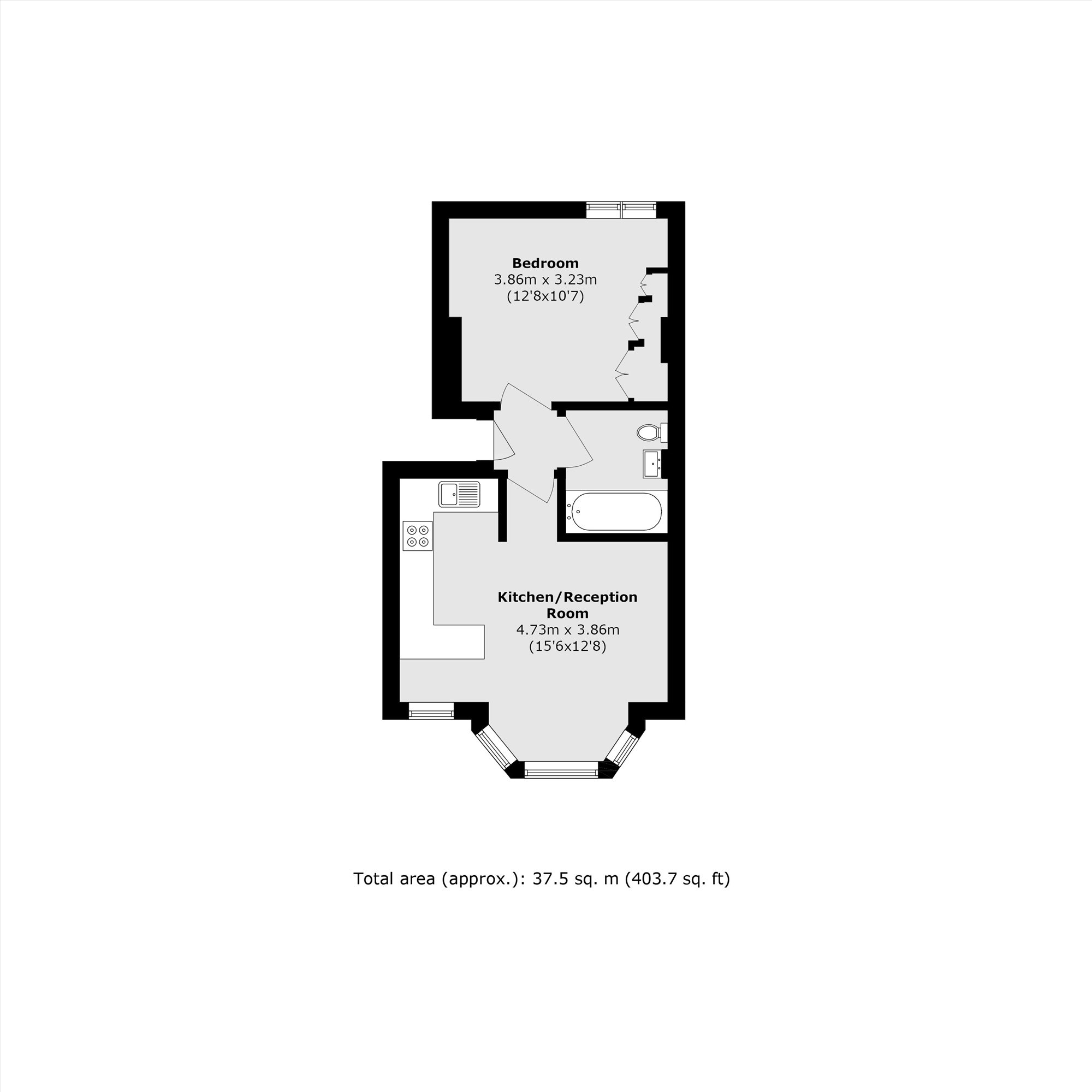 Flat 1, 349, Uxbridge Road, London floorplan