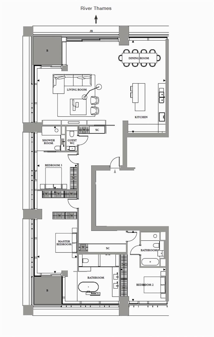 8, Southbank Place, London floorplan