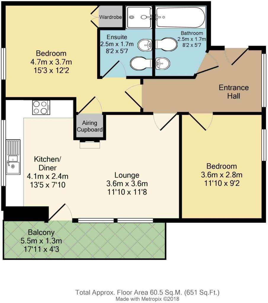 Flat 25, Porter Brook House, 201, Ecclesall Road, Sheffield floorplan