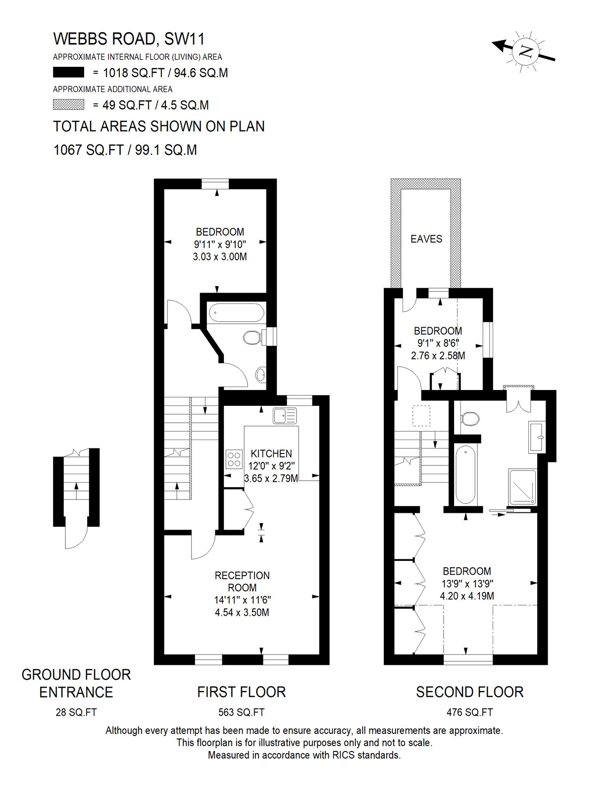 Flat 2, 29, Webb's Road, London floorplan