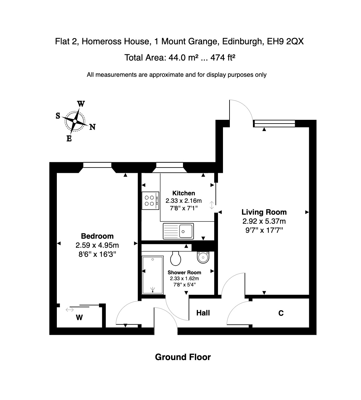 1/2 Homeross House, Mount Grange, Edinburgh EH9, 1 bedroom flat for ...